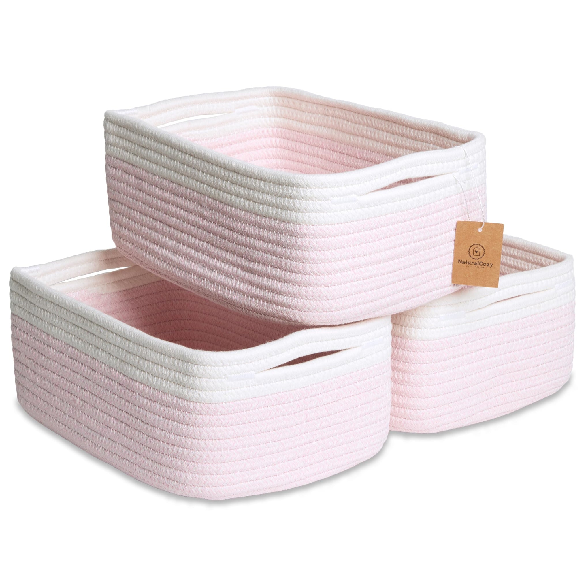 11.8"x8"x4.5” Rectangle Storage Baskets for Shelves 3 Pack (3 Count)