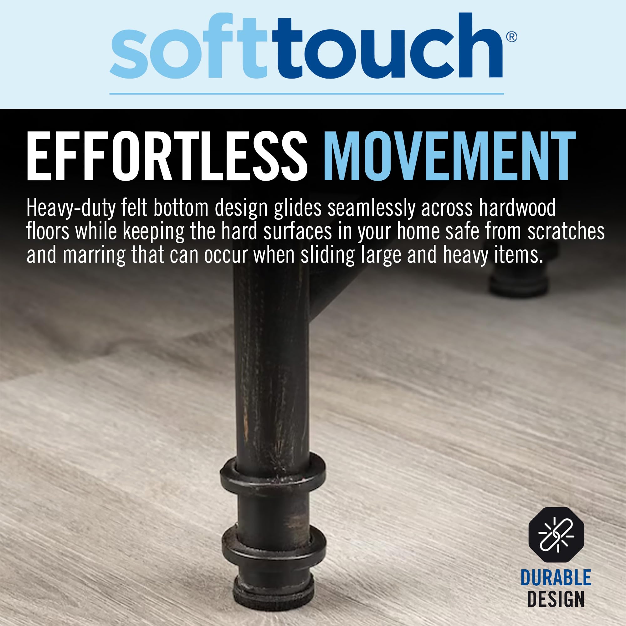 1" Round Reusable Felt Furniture Sliders for Hard Surfaces (48 Count)