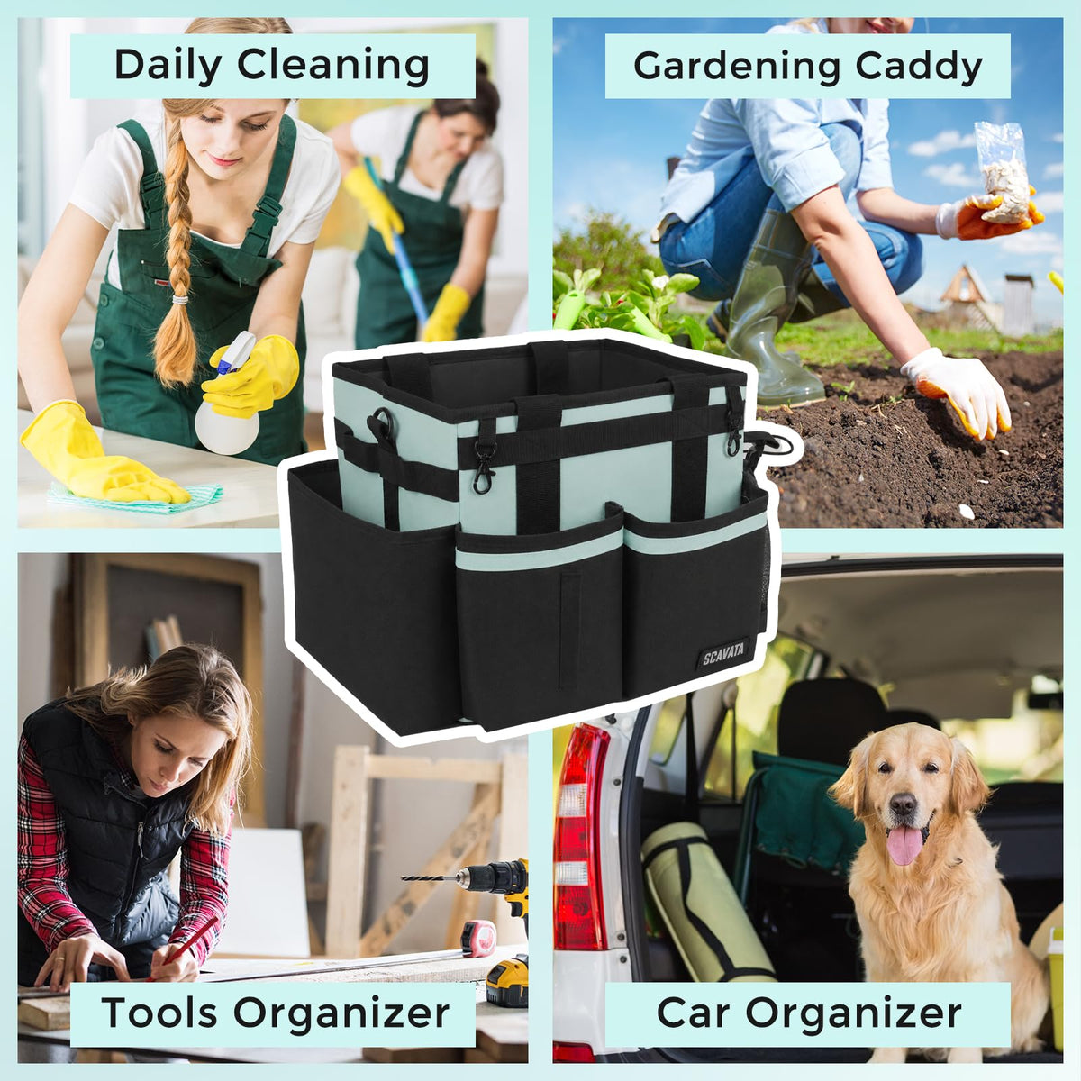 Compact Wearable Cleaning Caddy with Handle & Shoulder Straps
