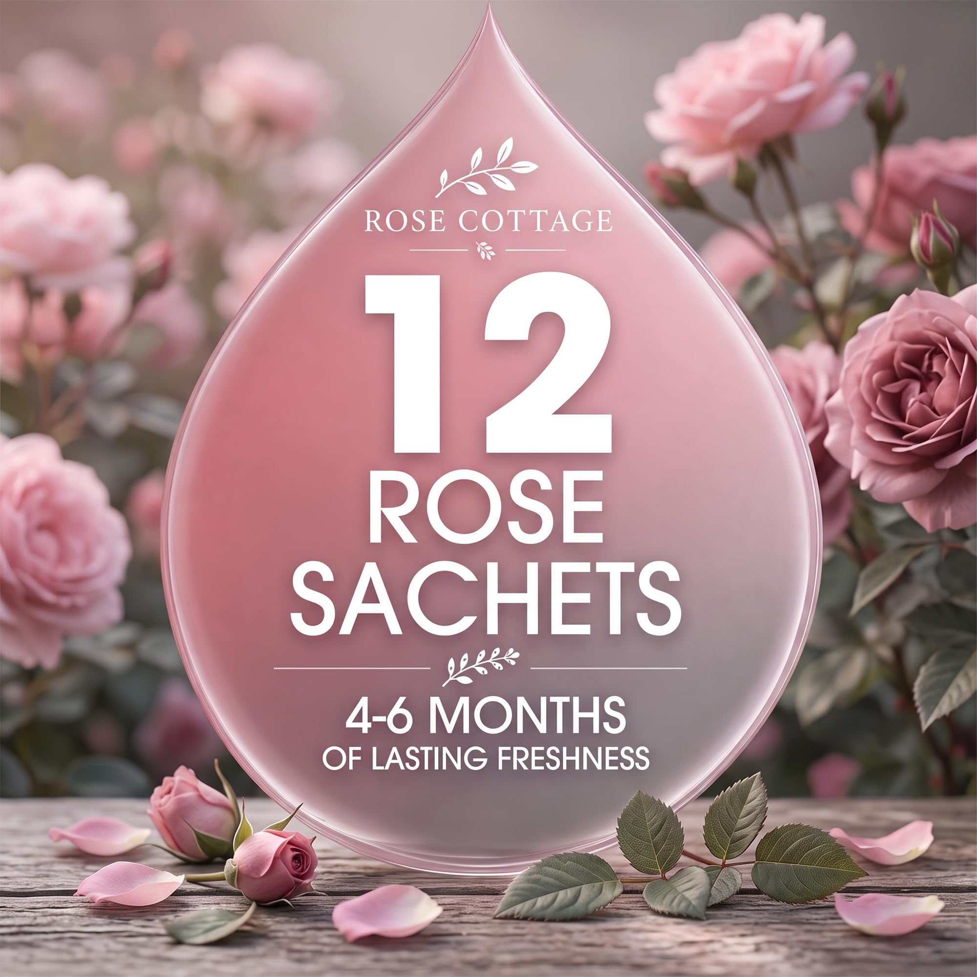 Large 12 Packs Rose Hanging Scented Sachets Long (12 Count)