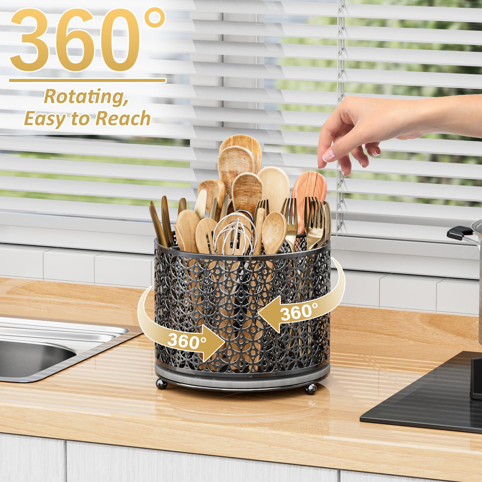 360° Rotating Kitchen Utensil Holder