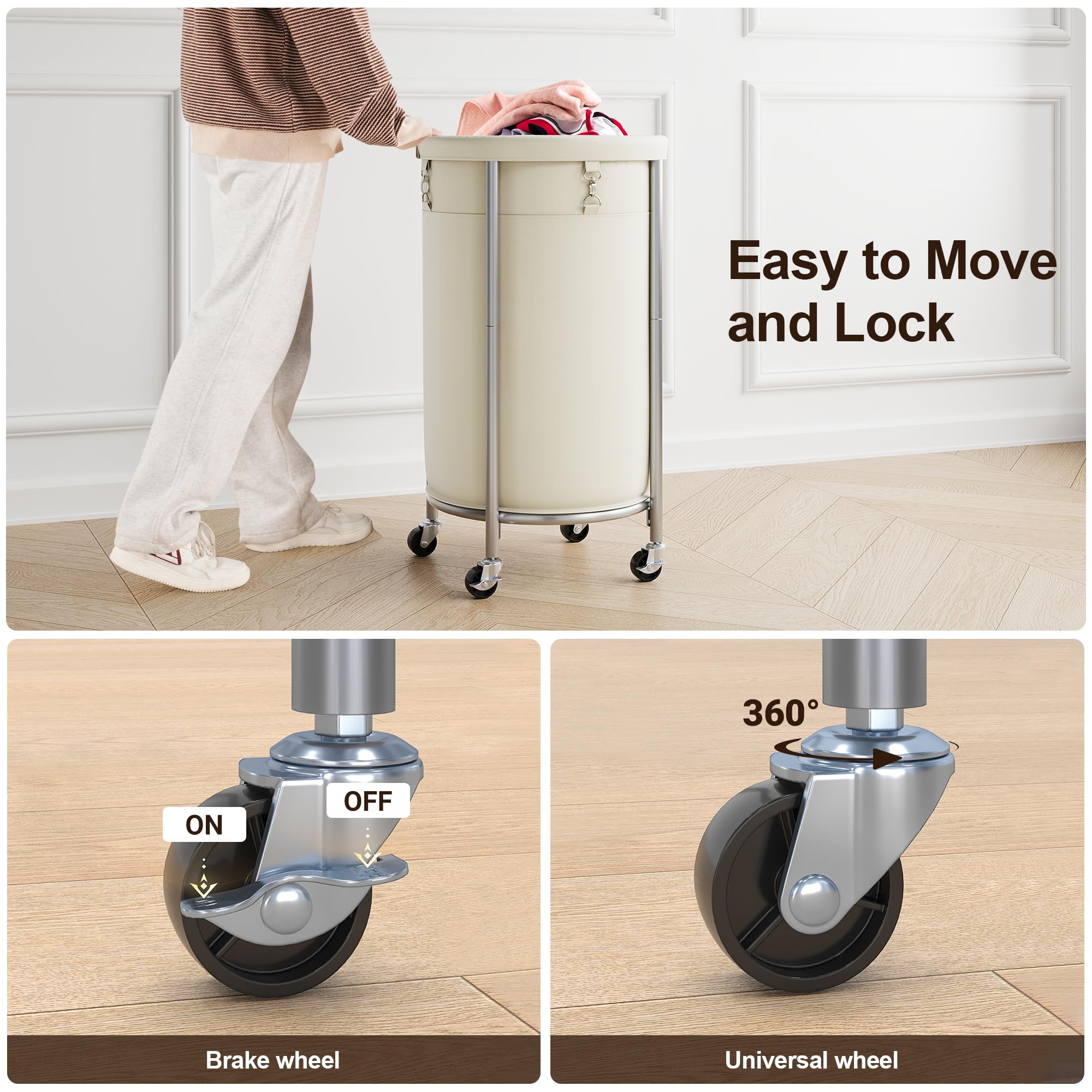 Laundry Basket with Wheels