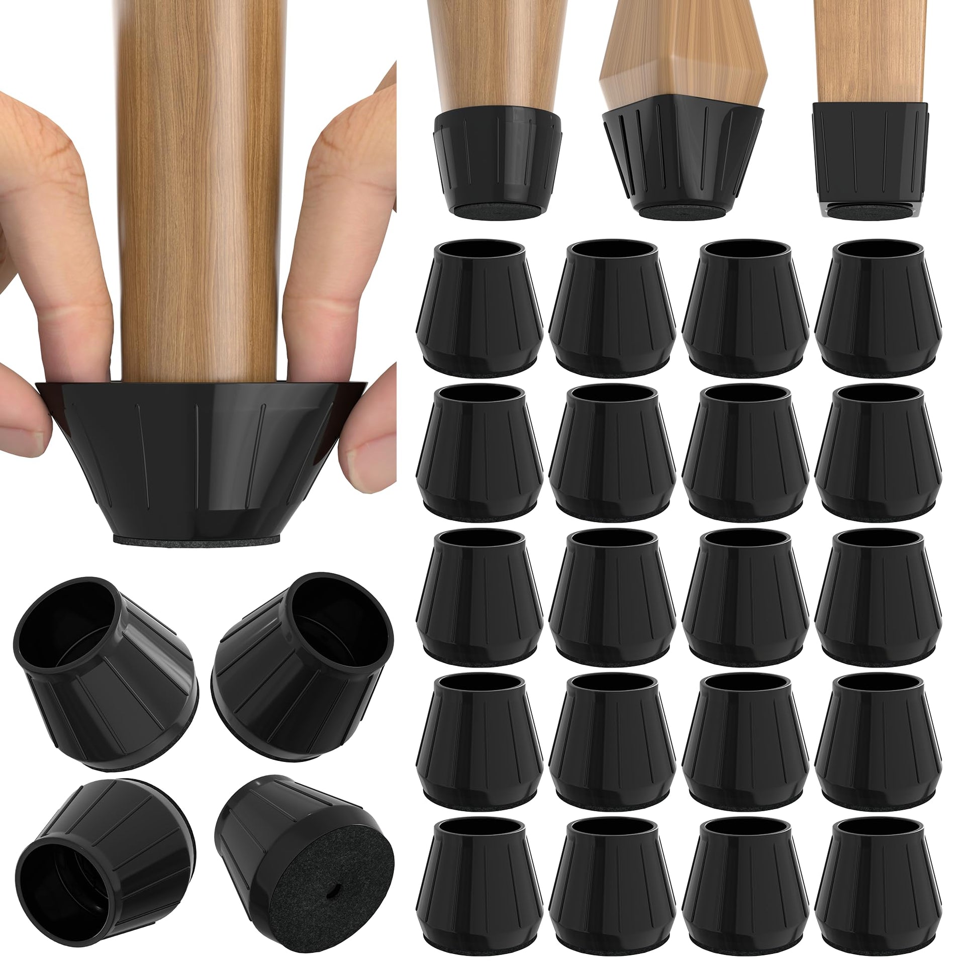 24PCS Silicone Chair Leg Floor Protectors for Hardwood Floors (24 Count)