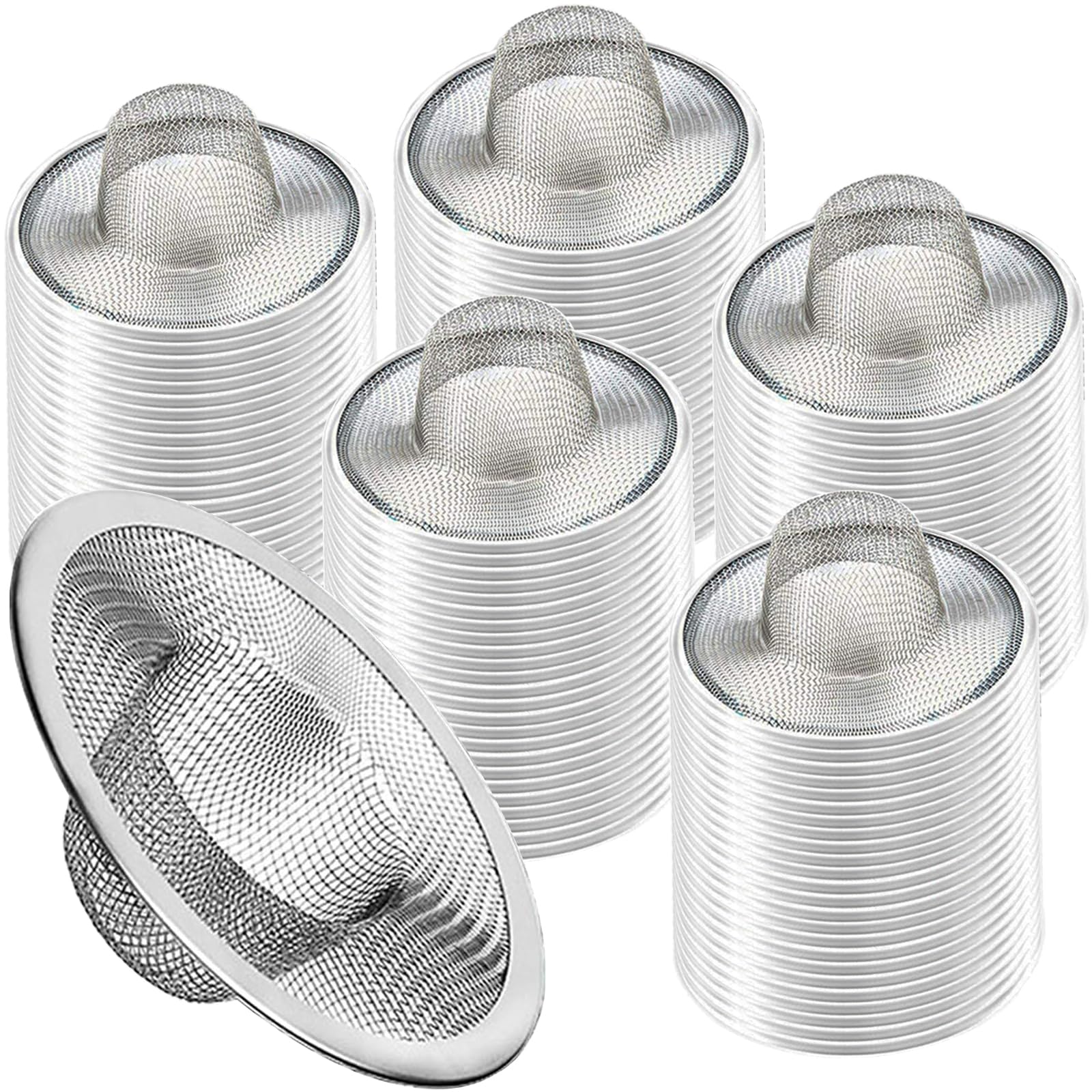 Heavy Duty Stainless Steel Slop Basket Filter Trap Mesh Metal Sink Strainer Perfect for Kitchen Sink (100 Count)