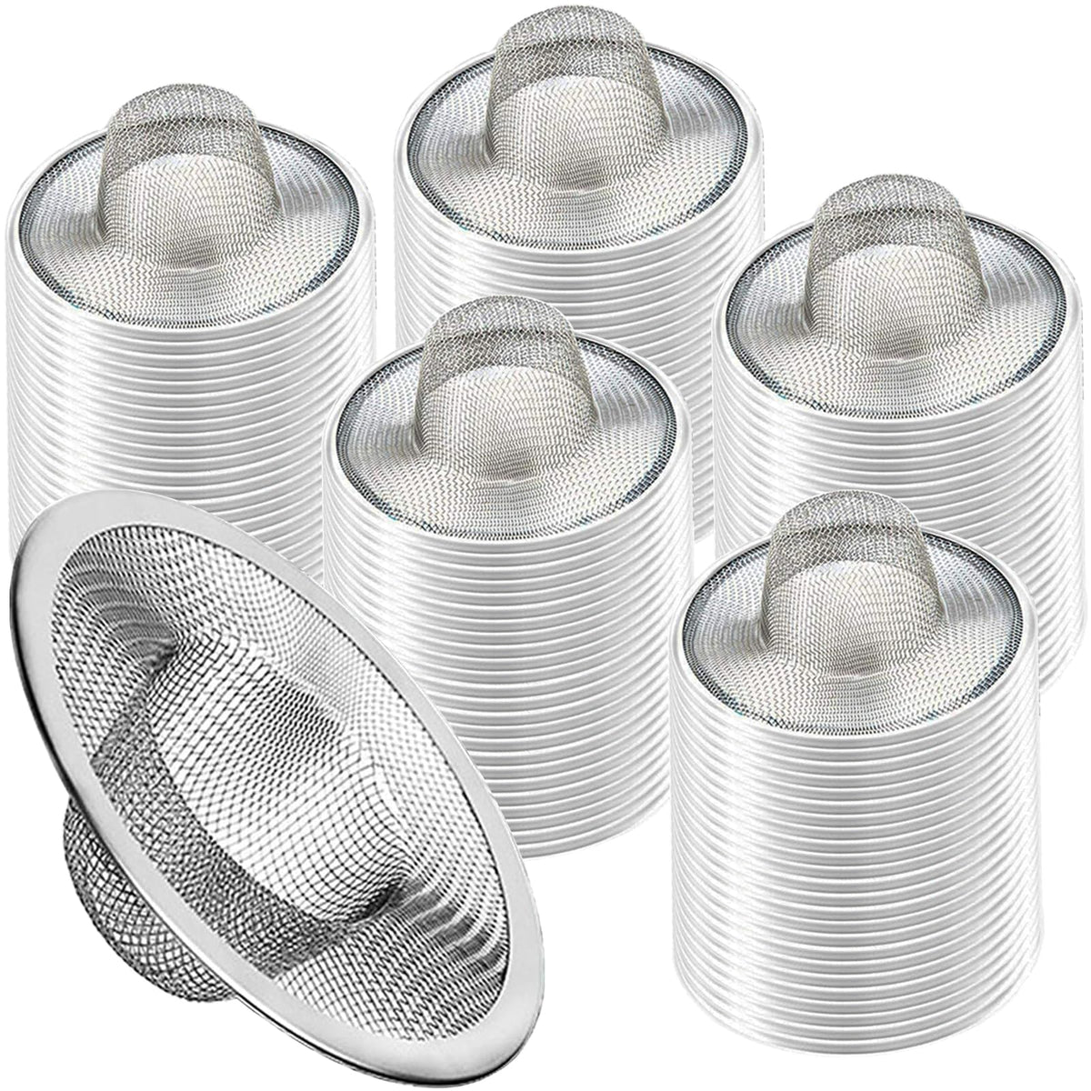 Heavy Duty Stainless Steel Slop Basket Filter Trap Mesh Metal Sink Strainer Perfect for Kitchen Sink (100 Count)