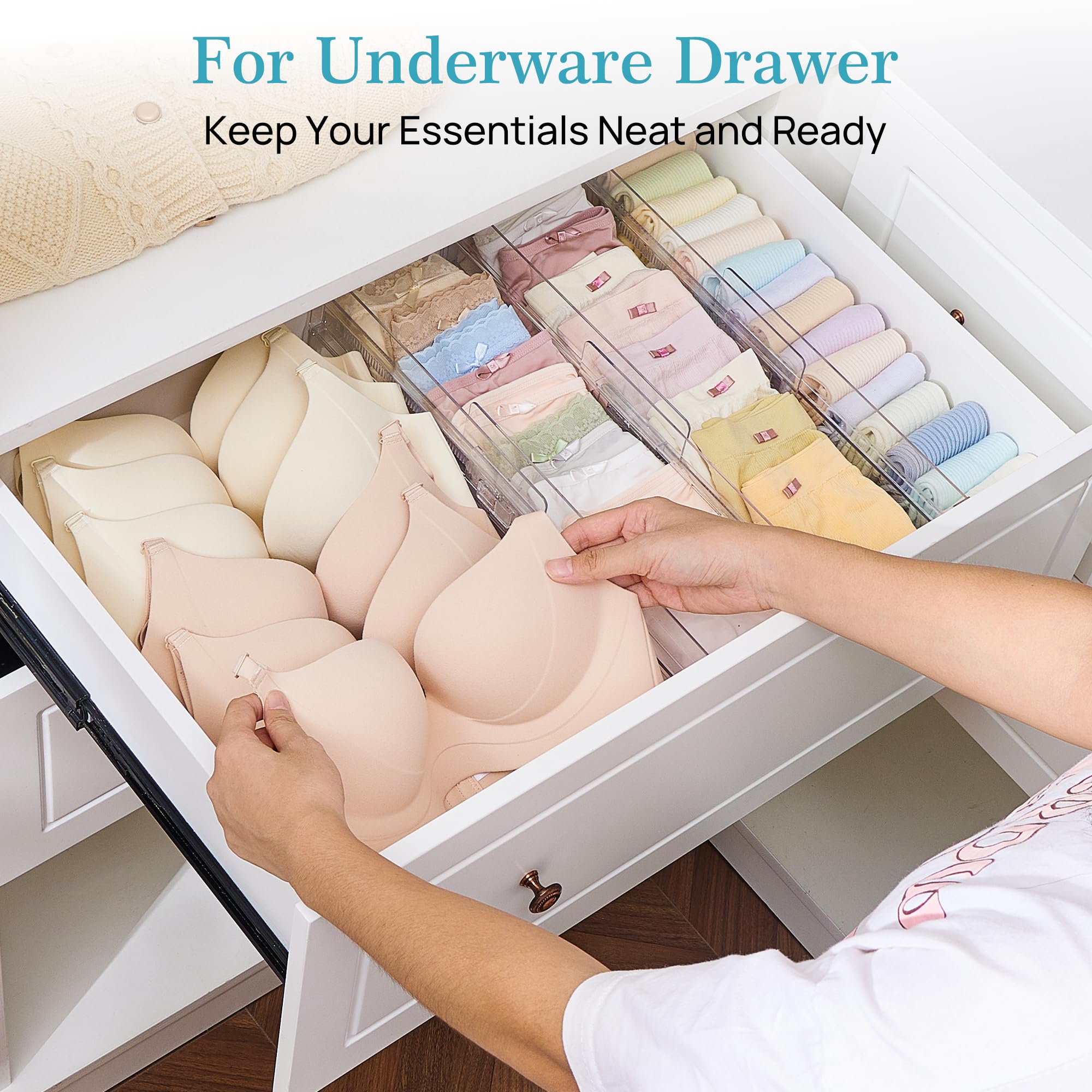 4 Pack Drawer Dividers for Clothes (4 Count)