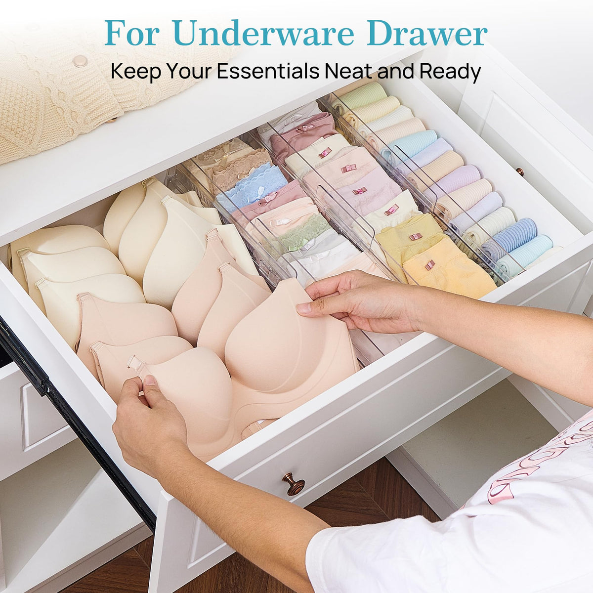 4" High Drawer Dividers for Clothes (8 Count)