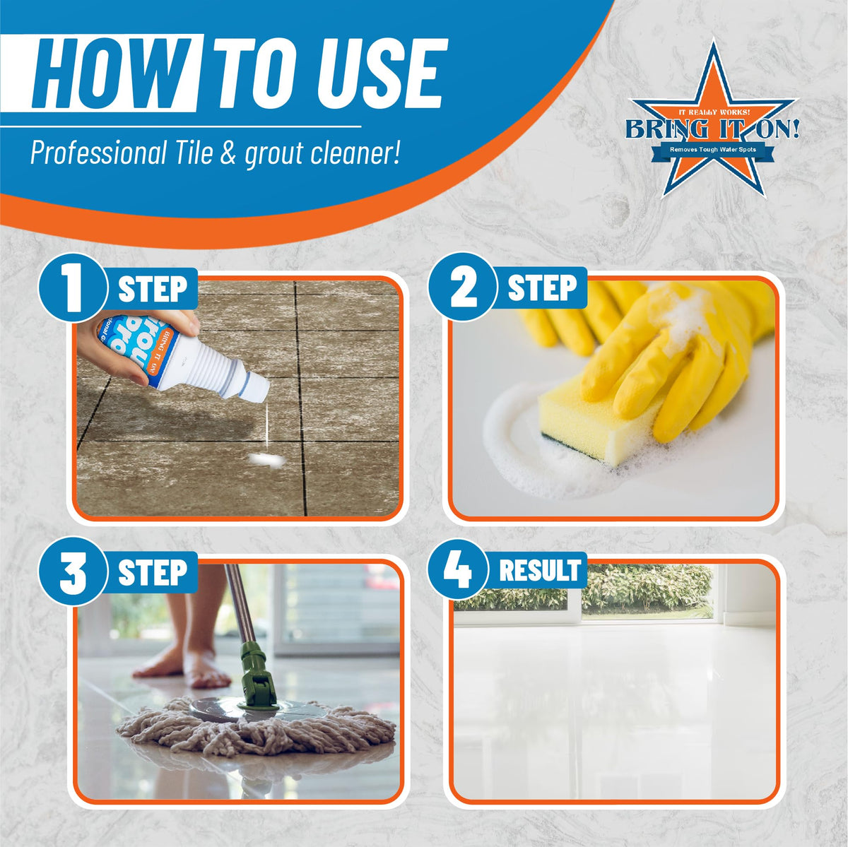 Bring It On Grout Cleaner with Grout Cleaning Brush (32 Fl Oz)