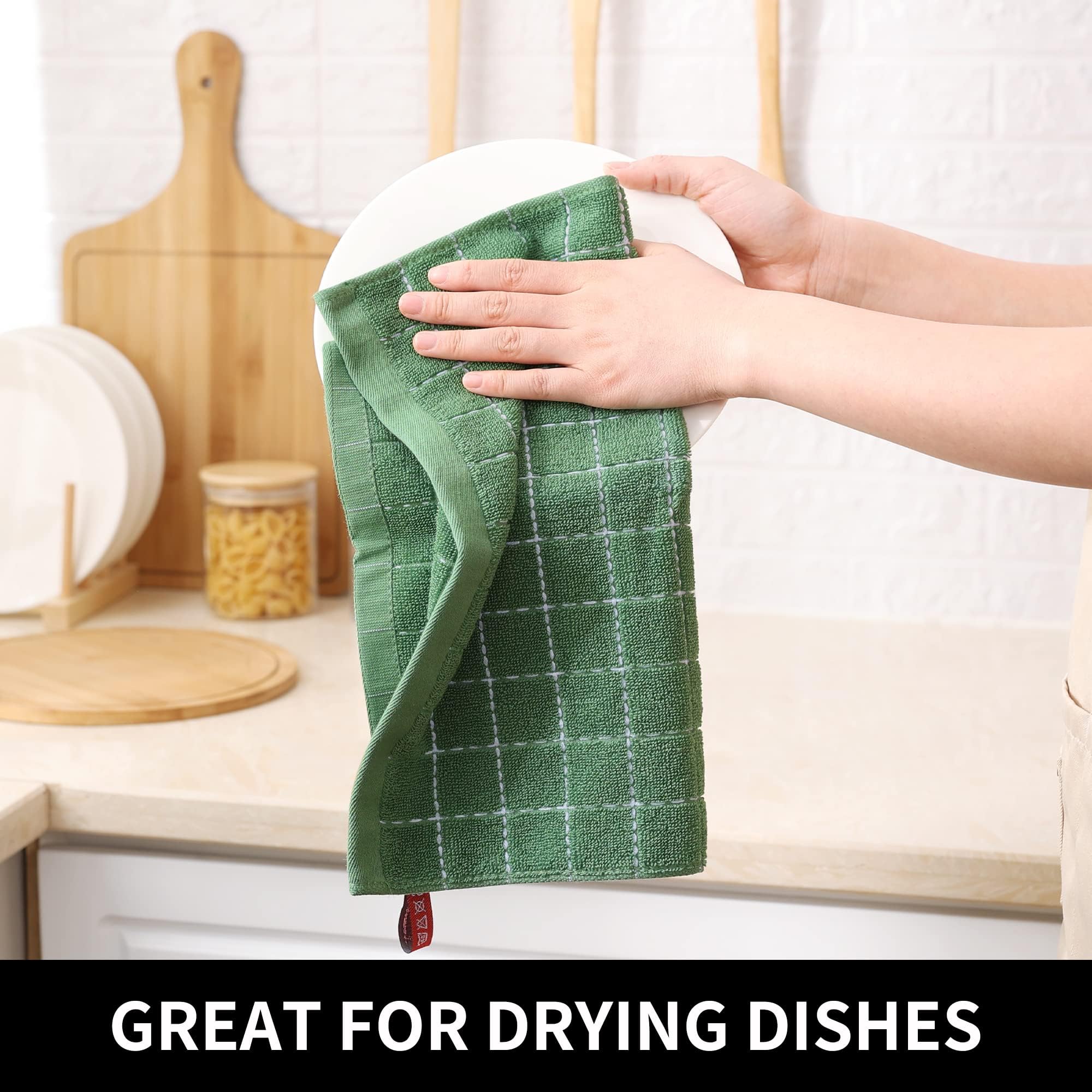 100% Cotton Terry Kitchen Dish Cloths (24 Count)