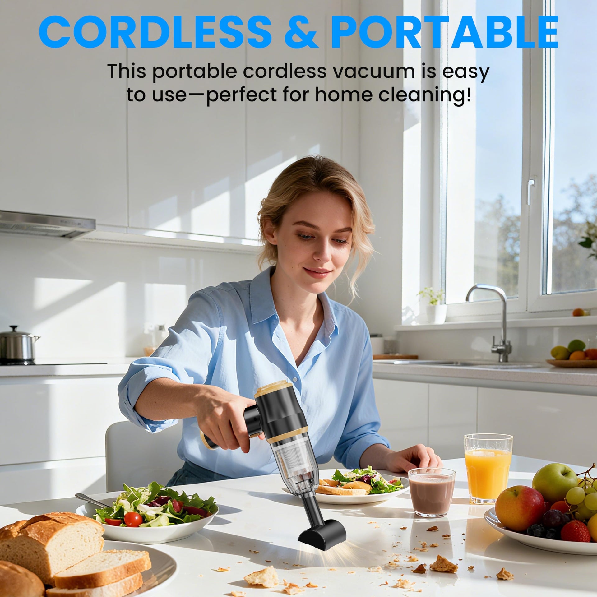 Mini Car Vacuum 15000Pa Portable Cordless Handheld Vacuum Cleaner and Air Duster with 2 Filter for Car