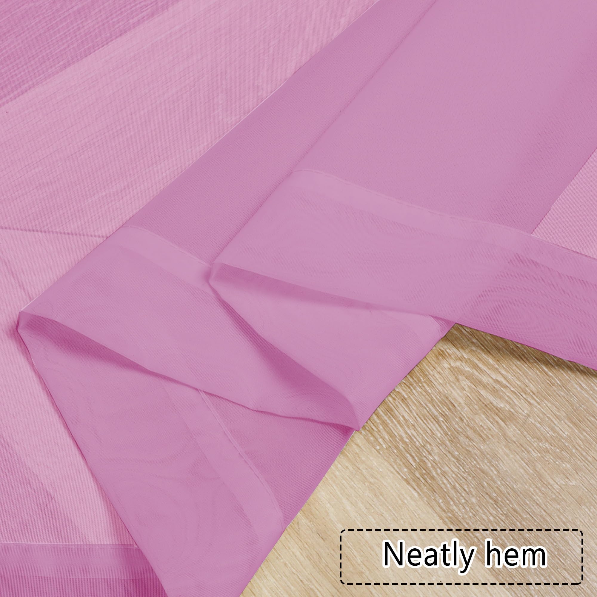 Pink Sheer Curtains 78 Inches Long 2 Panels Set for Living Room (2 Count)