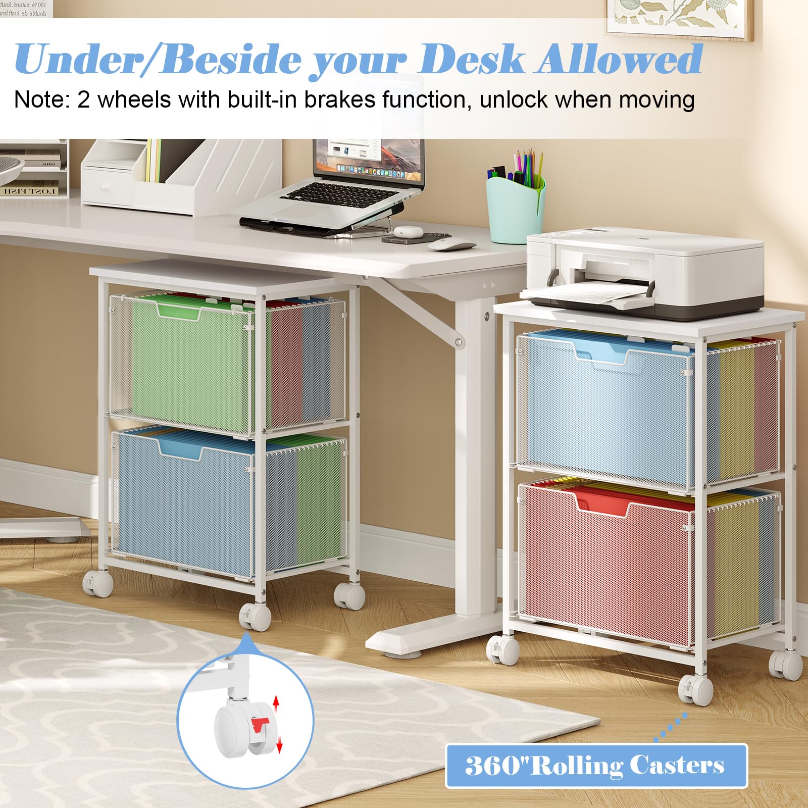 Letter Legal Rolling File Cabinet