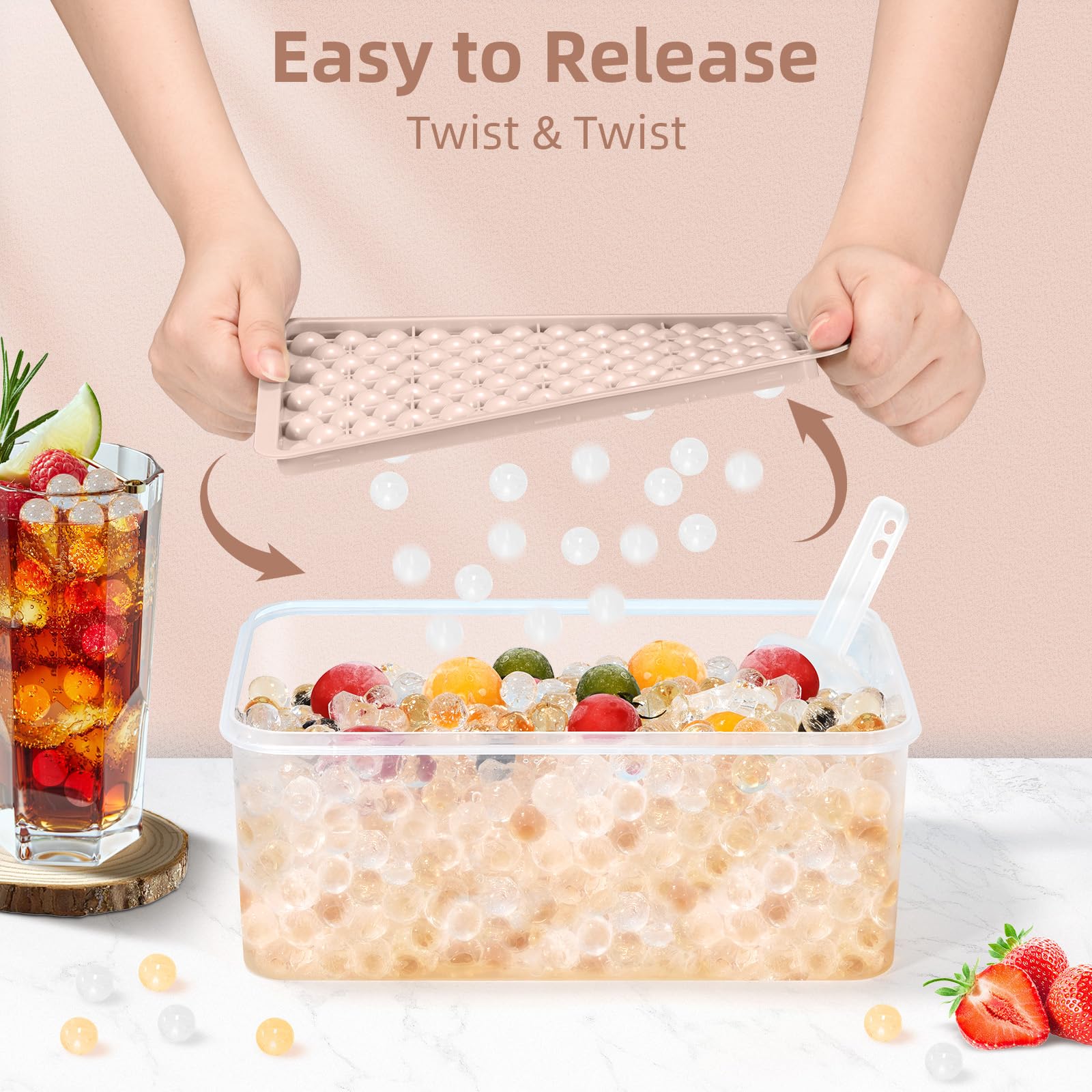 Mini Ice Cube Trays for Freezer with Lid (13.48 Ounce)