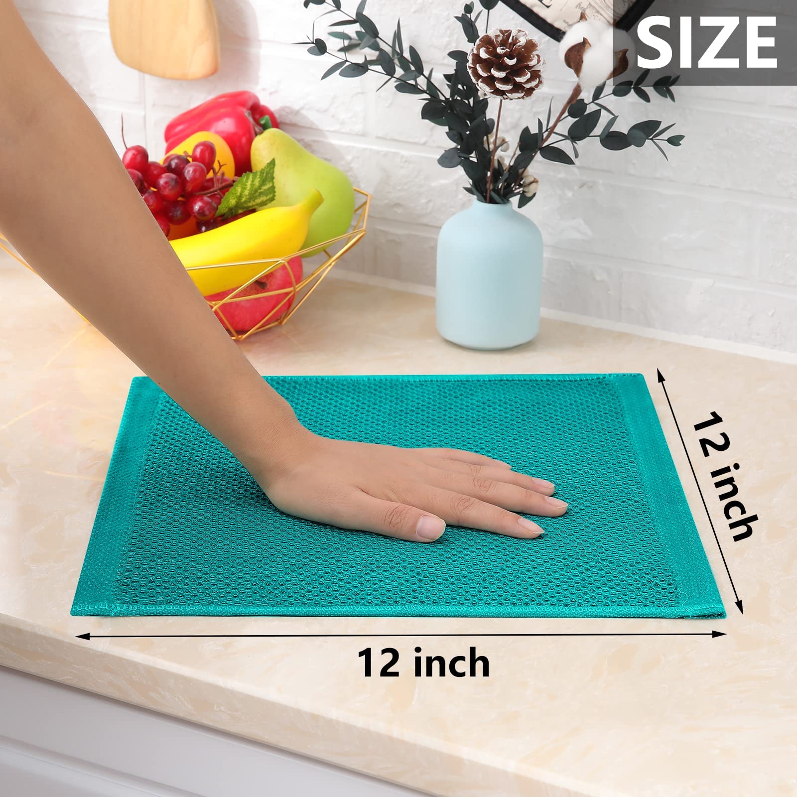 100% Cotton Waffle Weave Kitchen Dish Cloths 18 (18 Count)