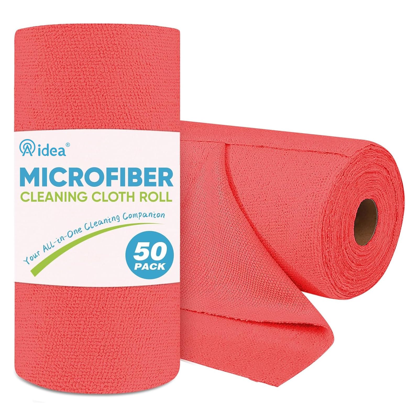 Red Microfiber Cleaning Cloth Roll (50 Count)
