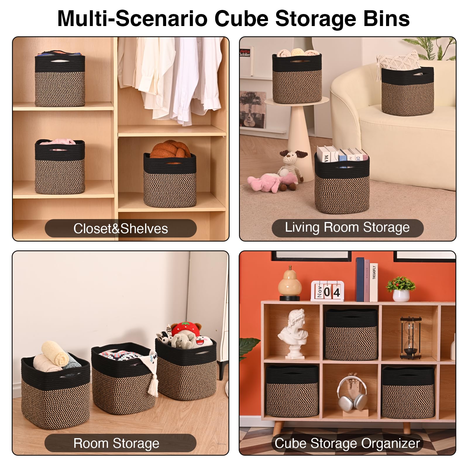 11 Inch Cube Storage Bins (3 Count)
