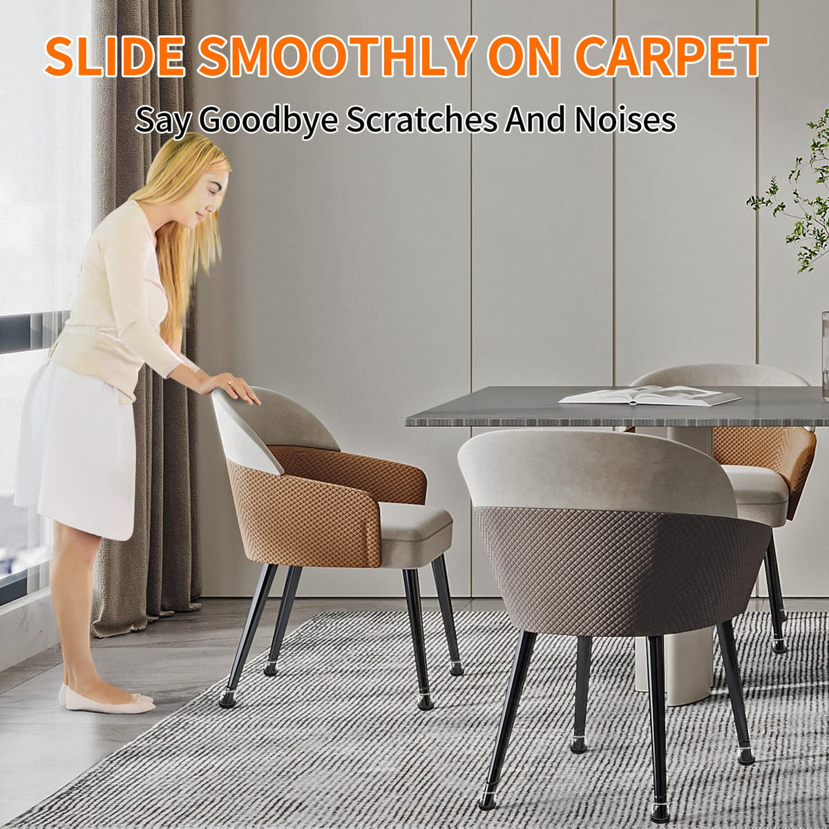 Chair Leg Sliders for Carpet (24 Count)