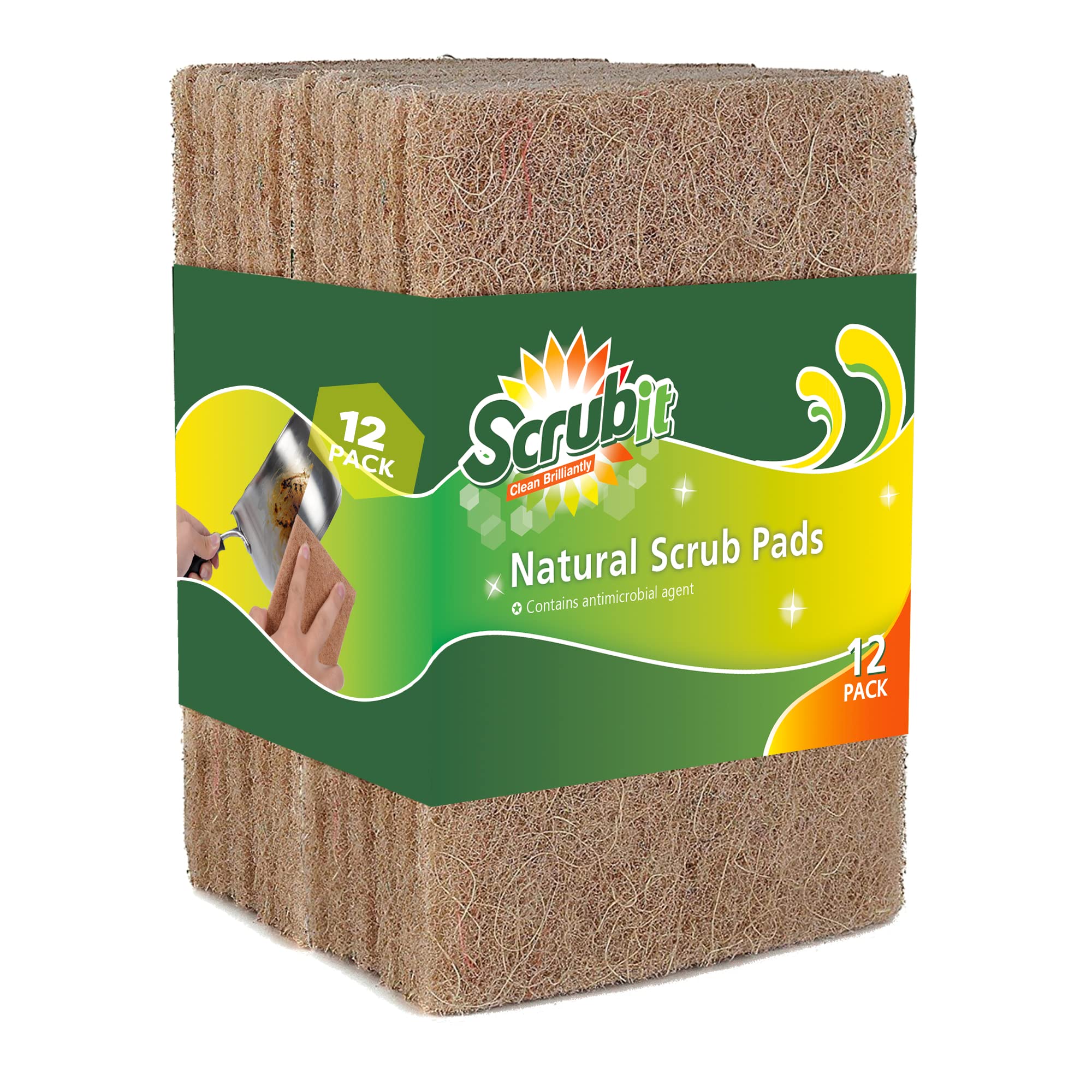 Natural Scouring Pads (12 Count)