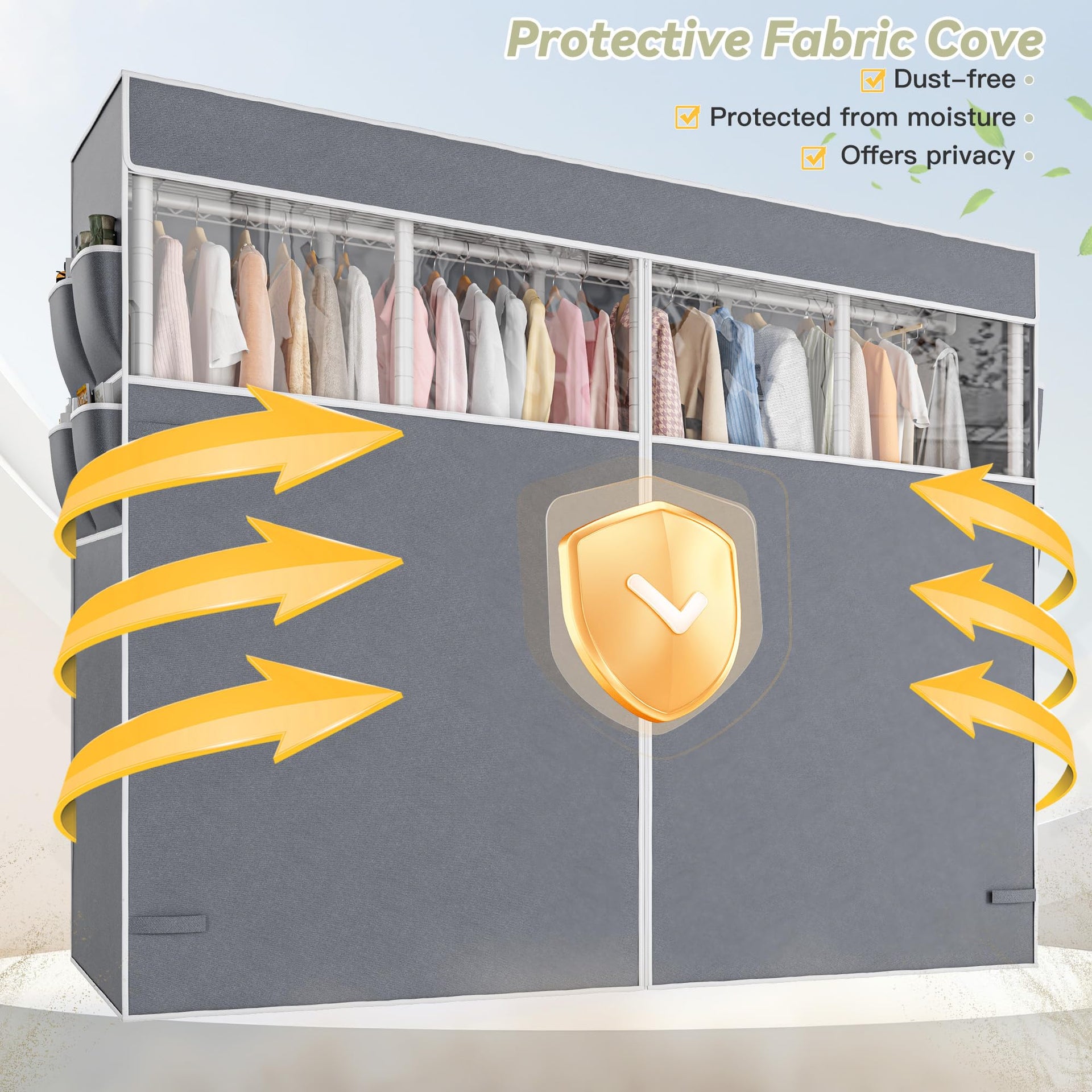 Heavy Duty Clothes Rack with Cover