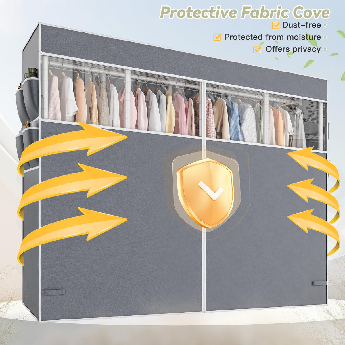 Heavy Duty Clothes Rack with Cover