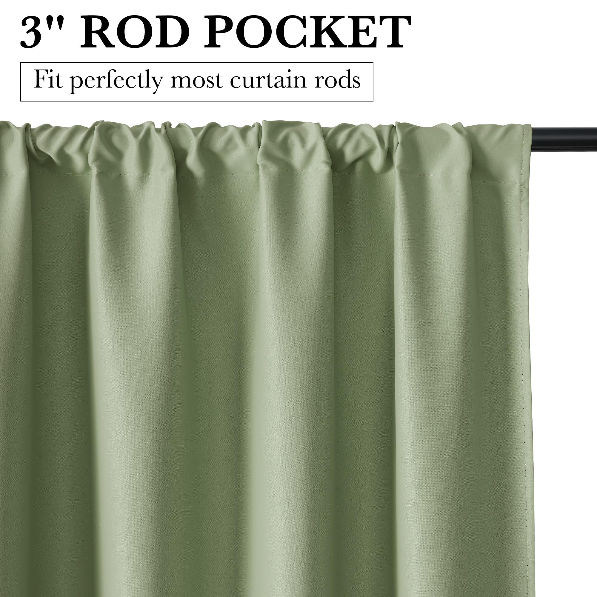 100% Blackout Short Curtains for Small Window (2 Count)