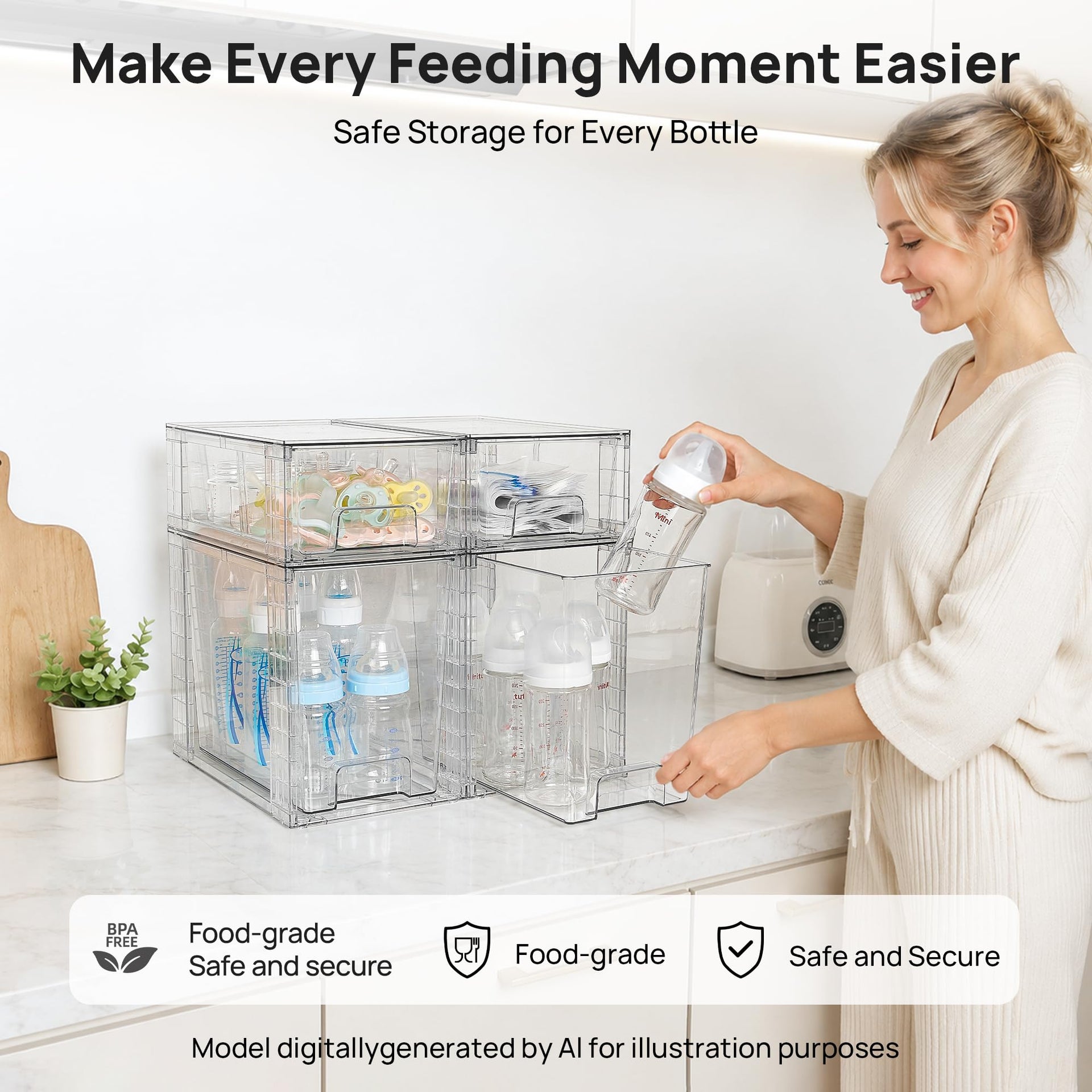 Clear Stackable Storage Drawers (8 Count)