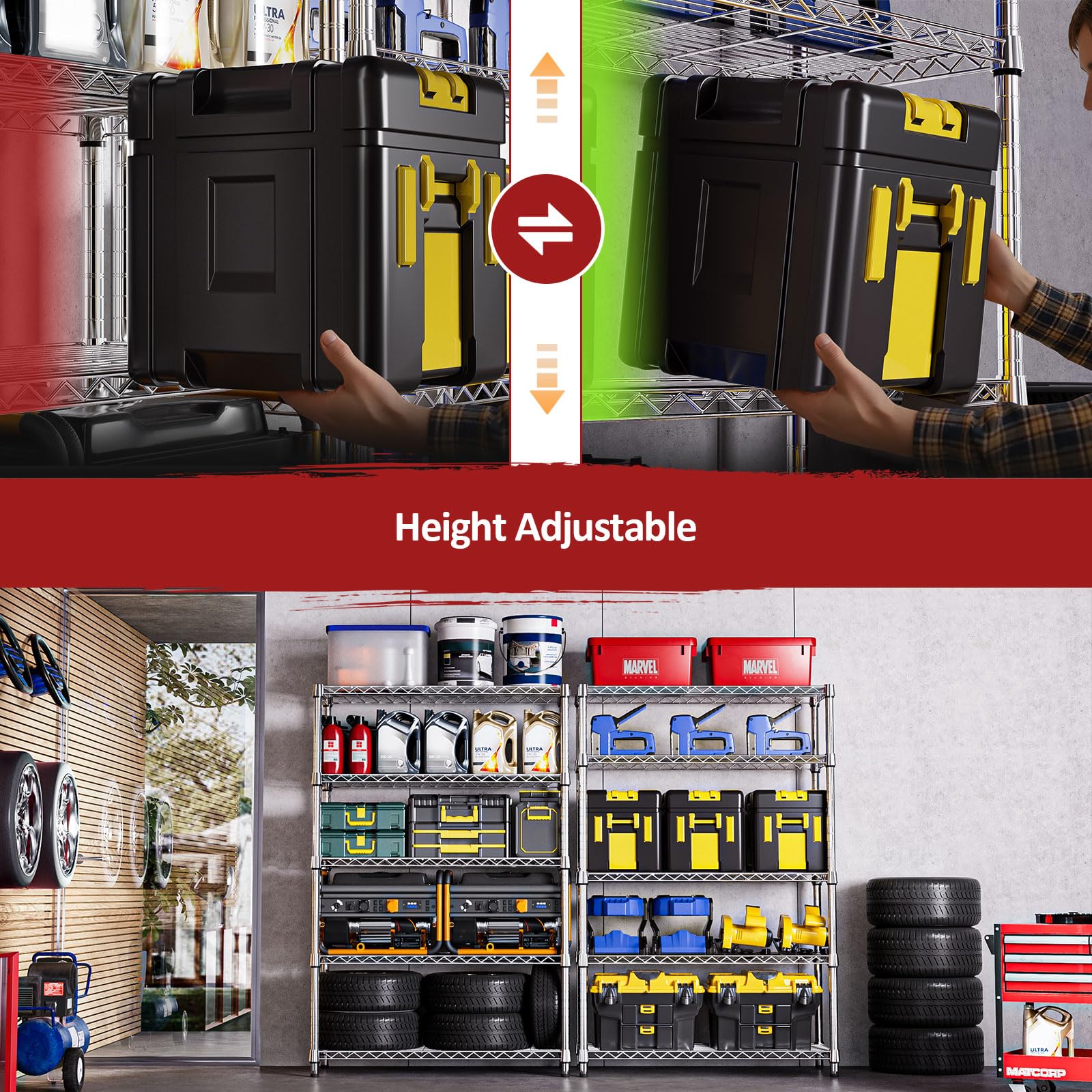 5 Tier Heavy Duty Metal Storage Shelving Unit
