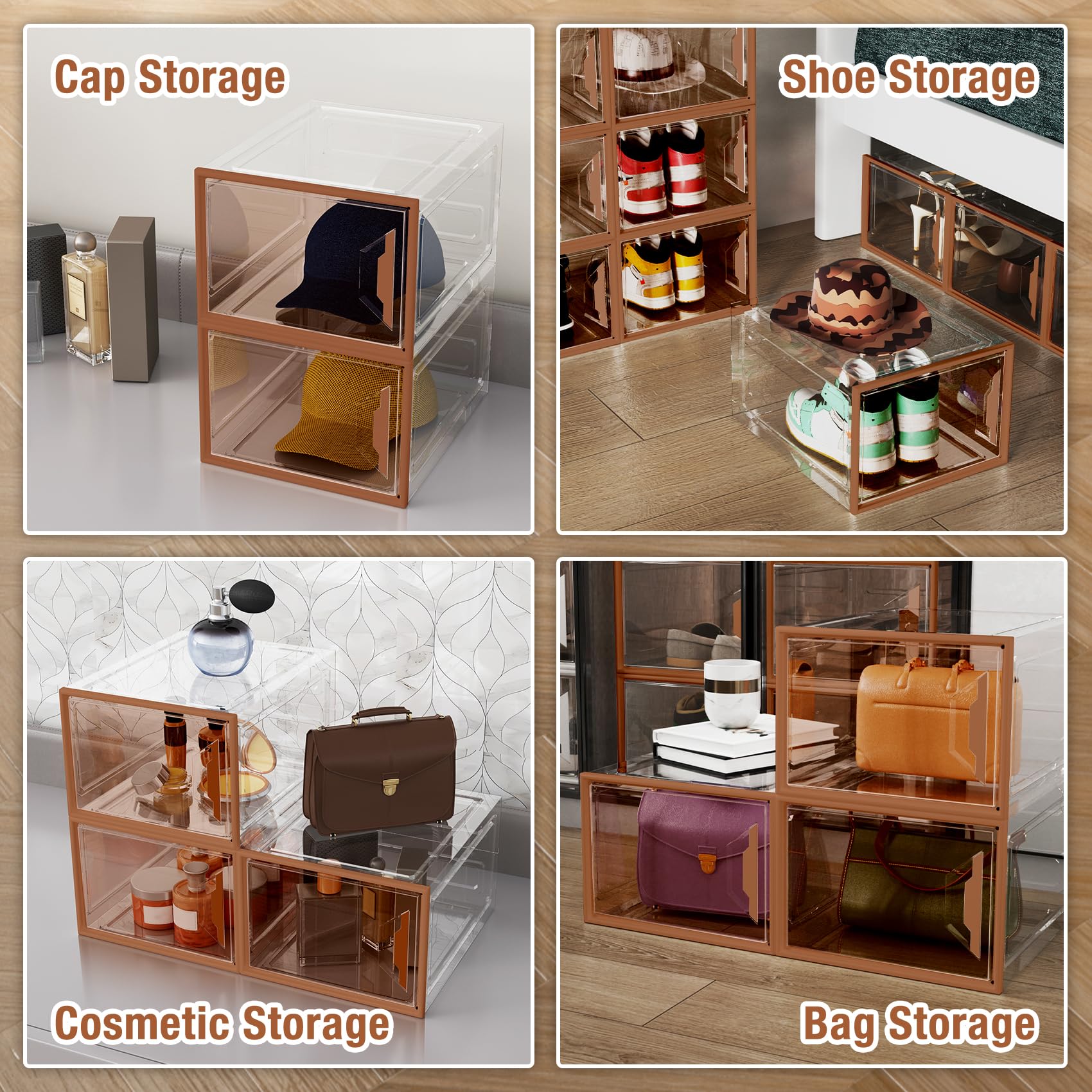 6 Pack Shoe Storage Box Organizer (6 Count)