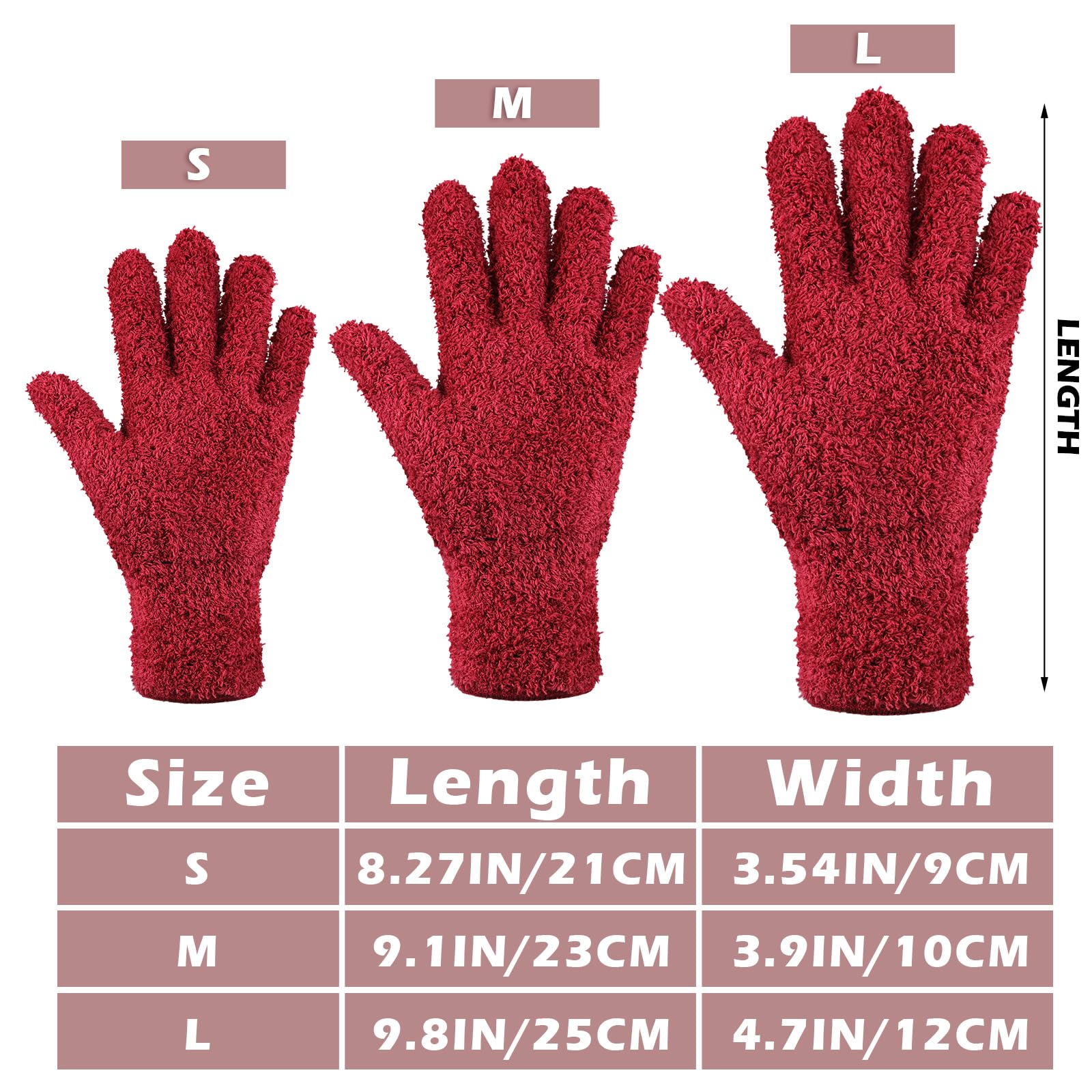 3 Pairs Microfiber Dusting Gloves for Plants Leaf