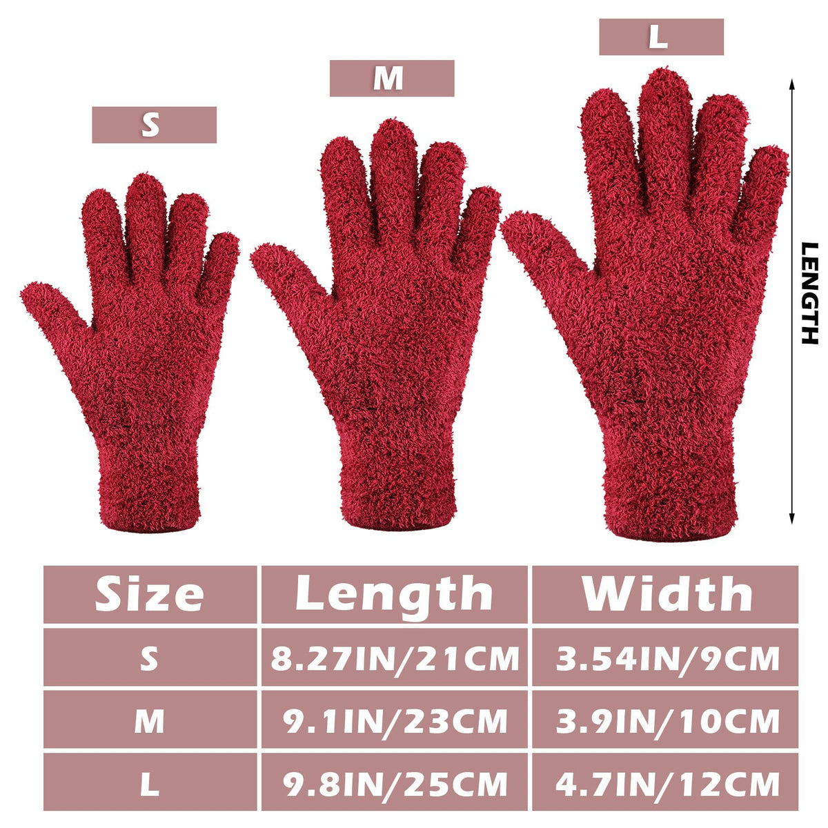 3 Pairs Microfiber Dusting Gloves for Plants Leaf (3 Count)