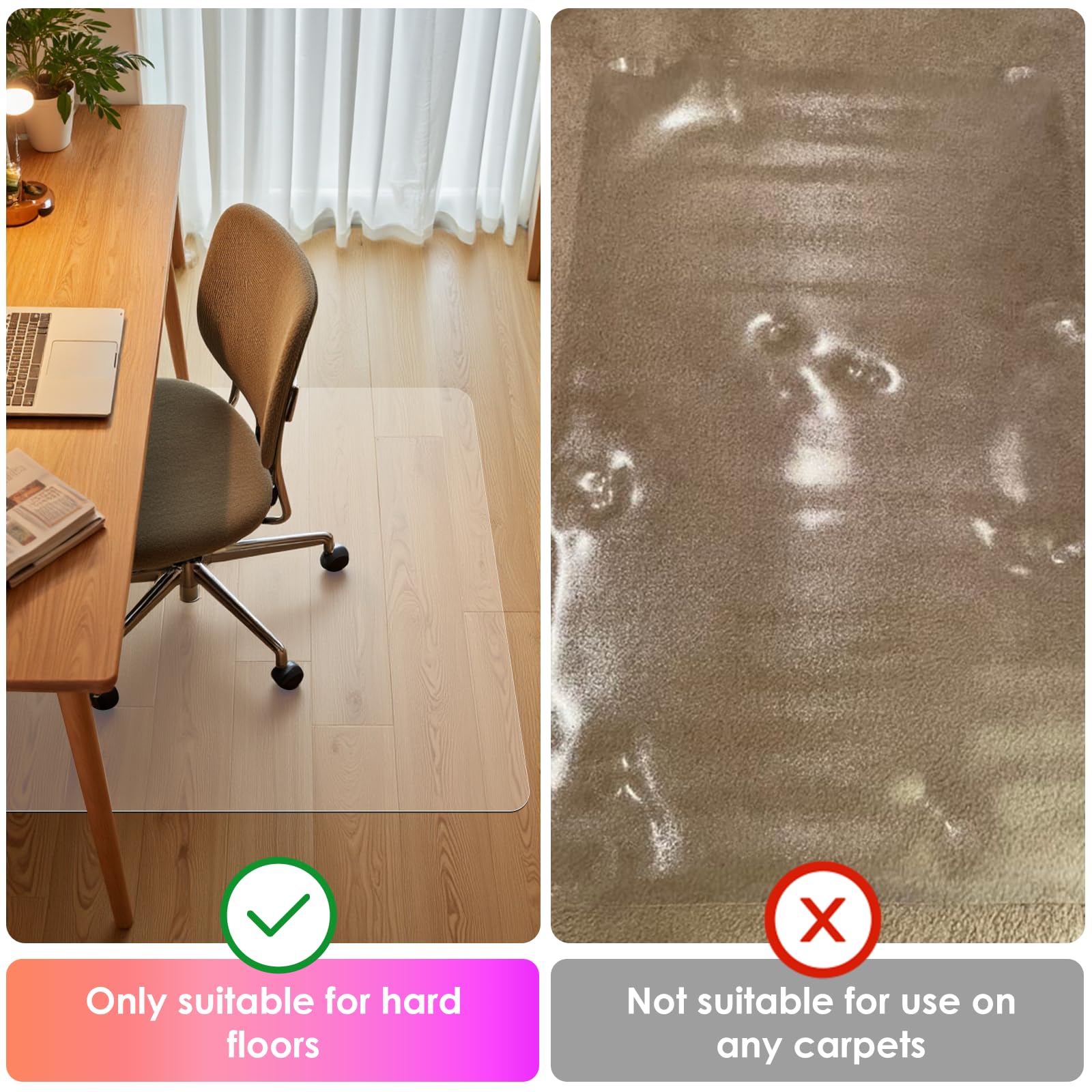 Office Chair Mat for Hardwood Floor 36 x 48''