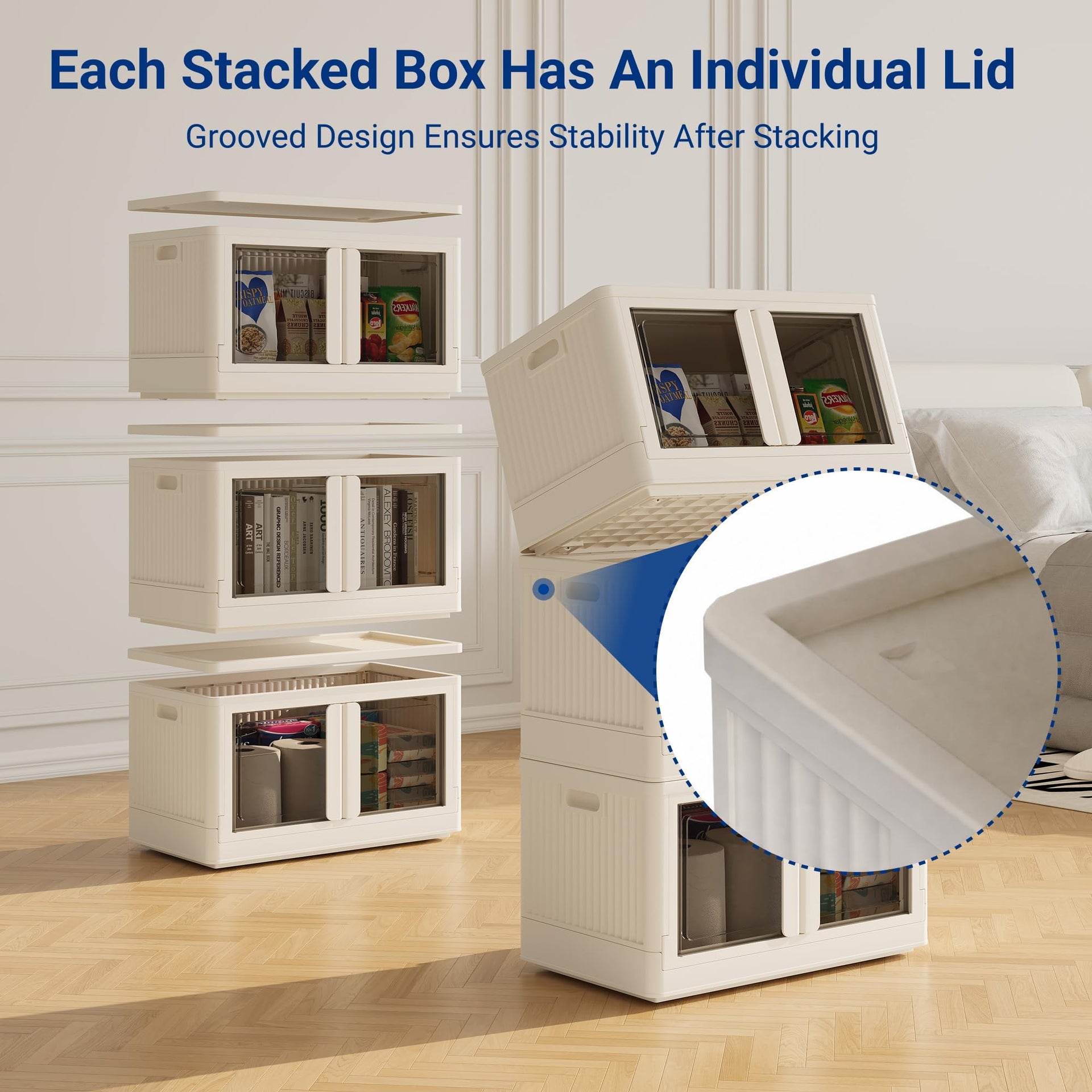 152 QT Stackable Plastic Storage Bins With Lids (2 Count)