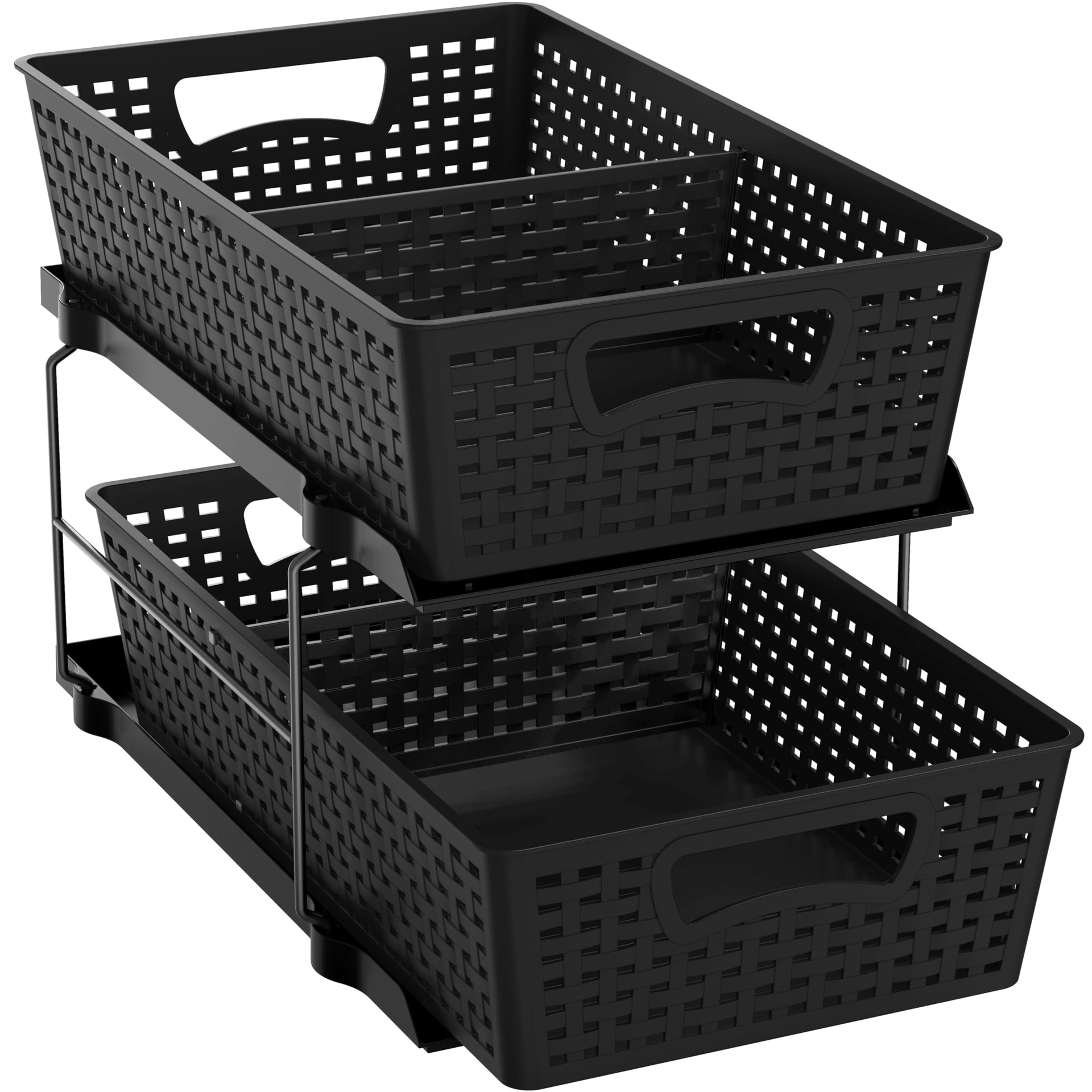 2 Tier Pull Out Sliding Drawer Under Sink Storage