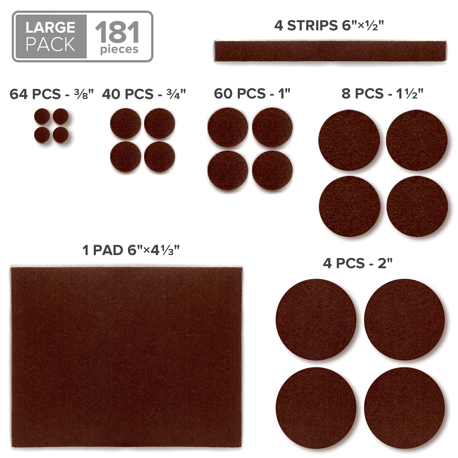 Felt Furniture Pads X (181 Count)