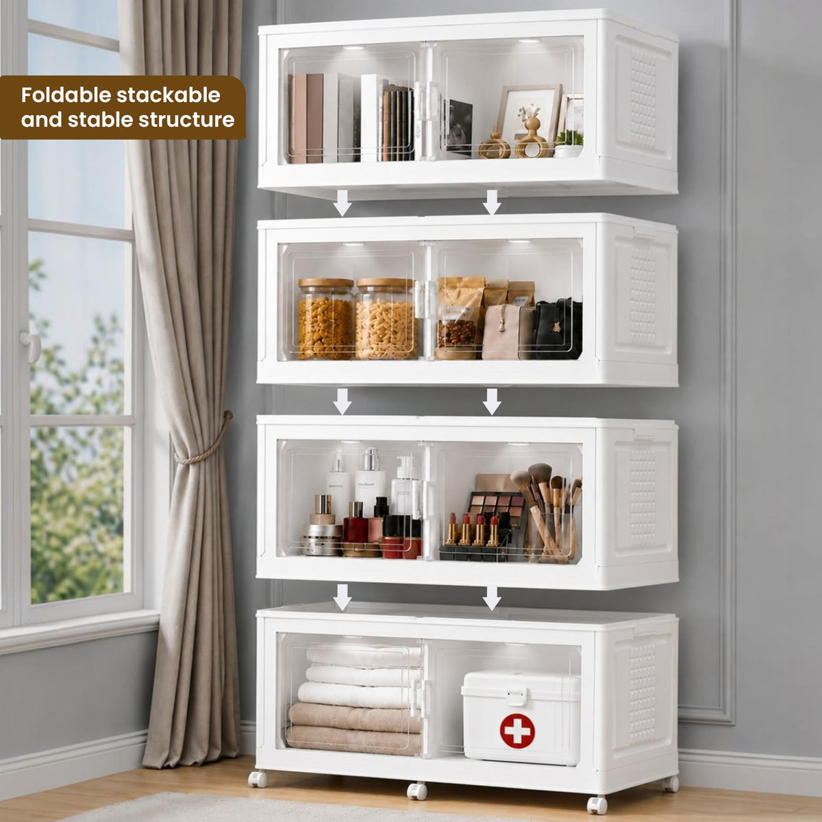752QT 188GAL Large Collapsible Closet Organizer (4 Count)