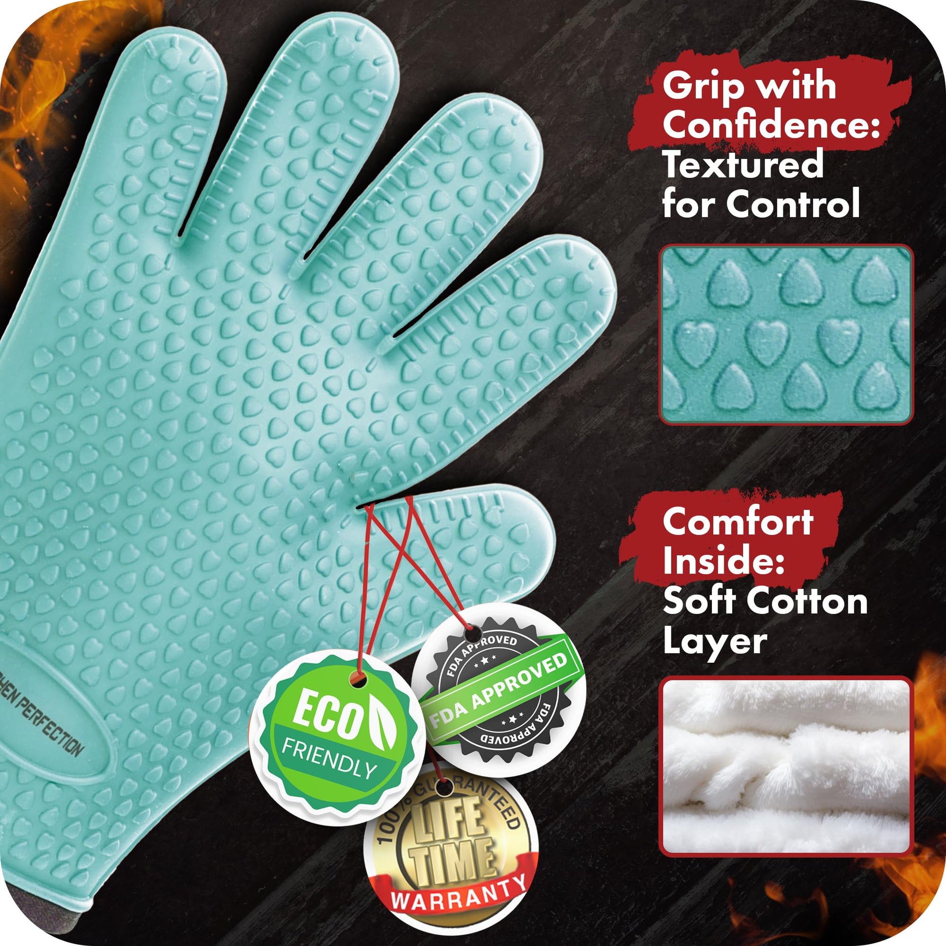 XL Silicone Smoker BBQ Gloves (2 Count)