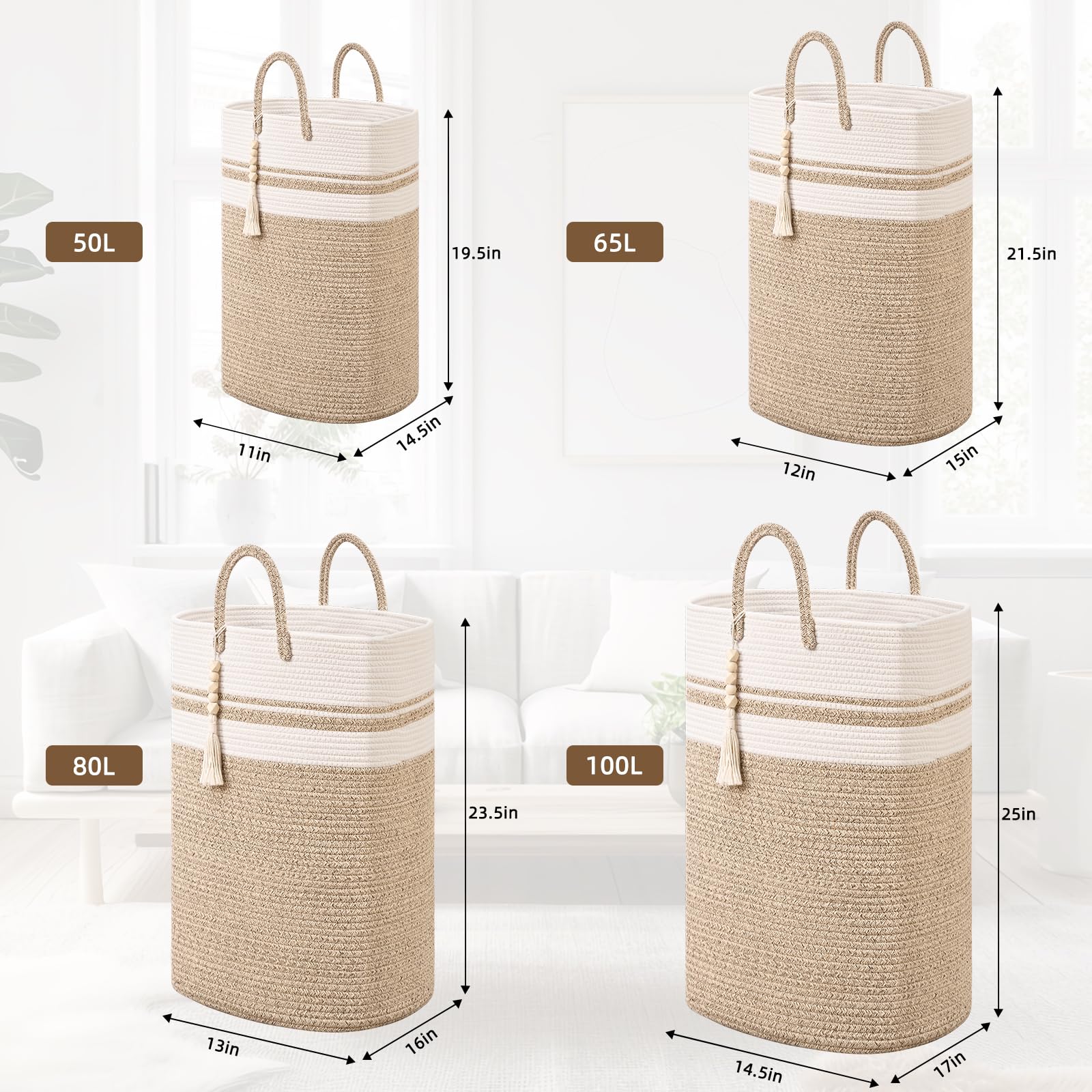 Woven Laundry Basket for Clothes