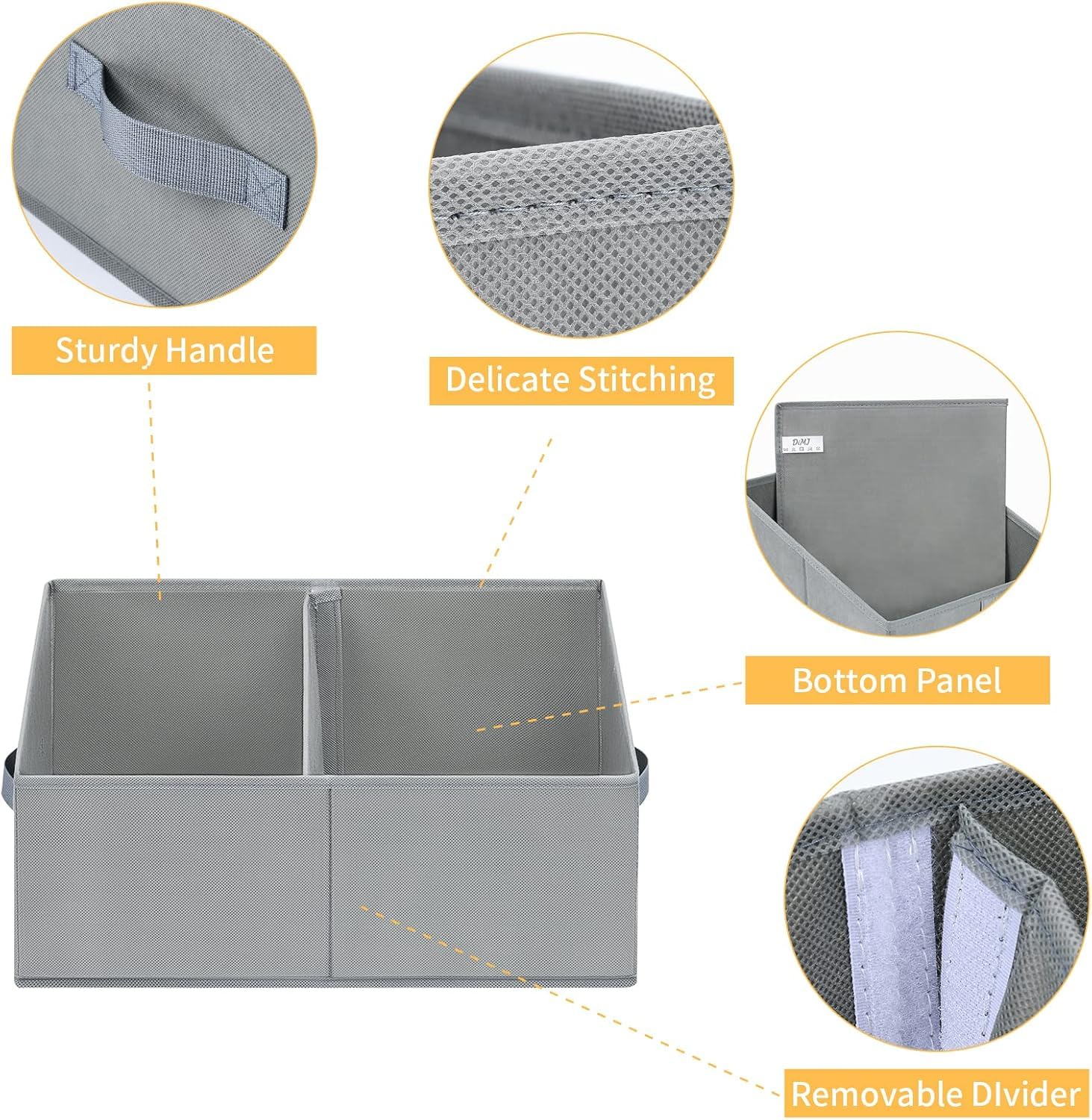 Trapezoid Storage Bins for clothes (6 Count)