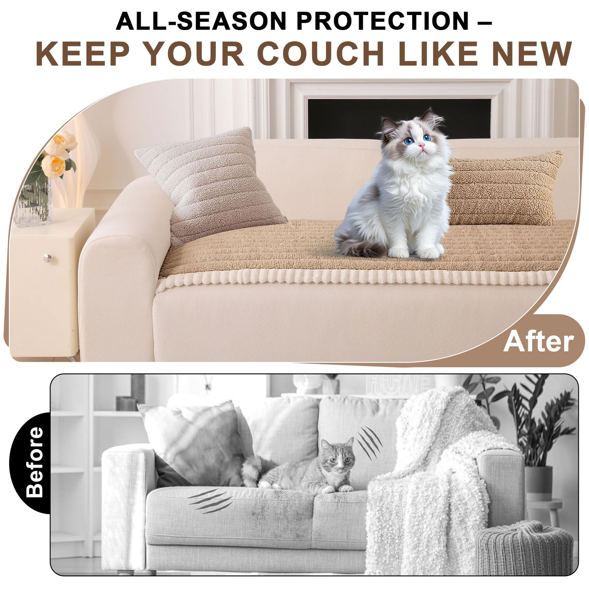 Couch Covers for Sofa Pet Friendly (3 Count)