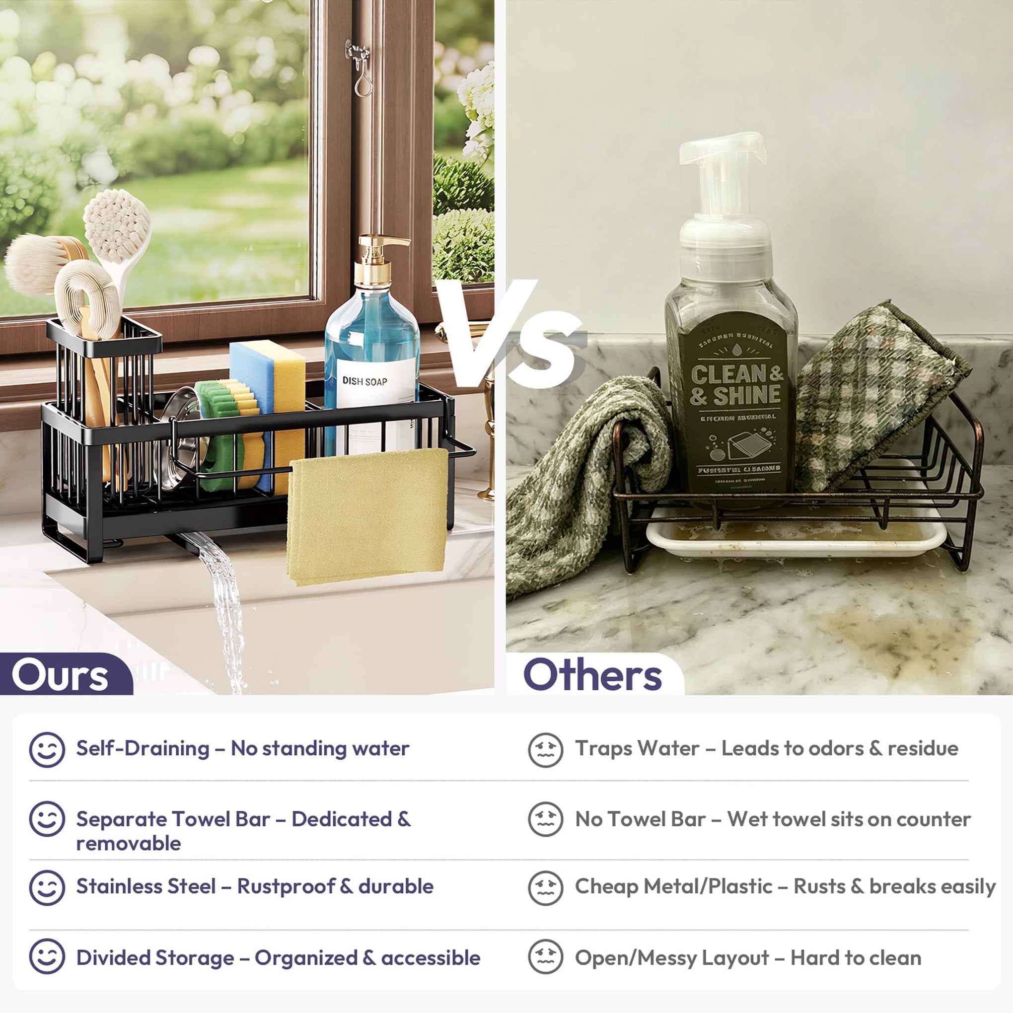Sponge Holder for Kitchen Sink
