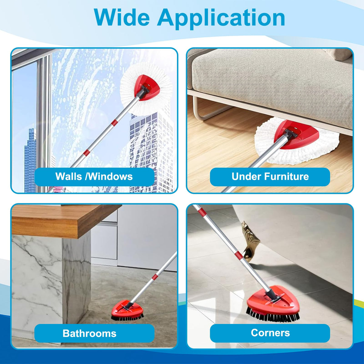 Spin Mop Head & Brush Replacement for O Cedar EasyWring 1