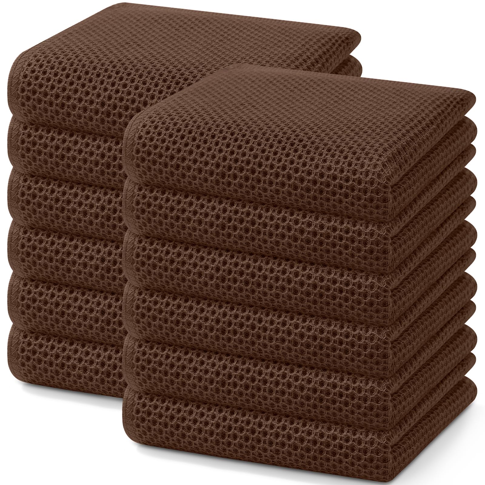 100% Cotton Waffle Weave Kitchen Dish Towels 12 (12 Count)