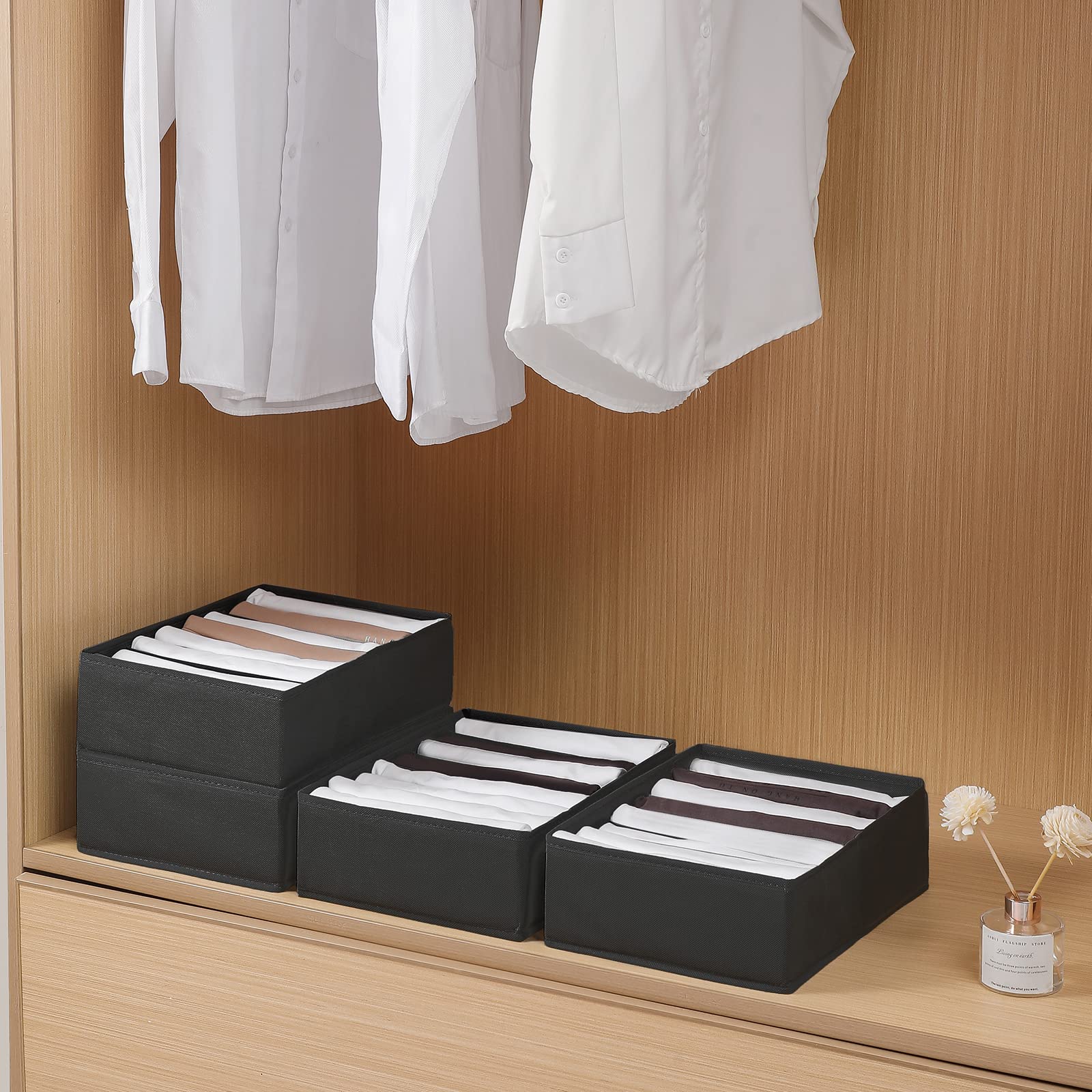 4 Packs T shirt Drawer Organizers for Clothing (4 Count)