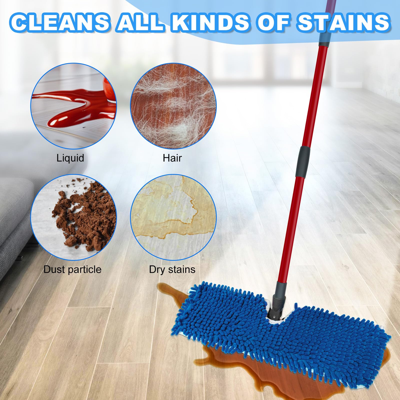 Microfiber Mops for Floor Cleaning (4 Count) - ModHome Supplies