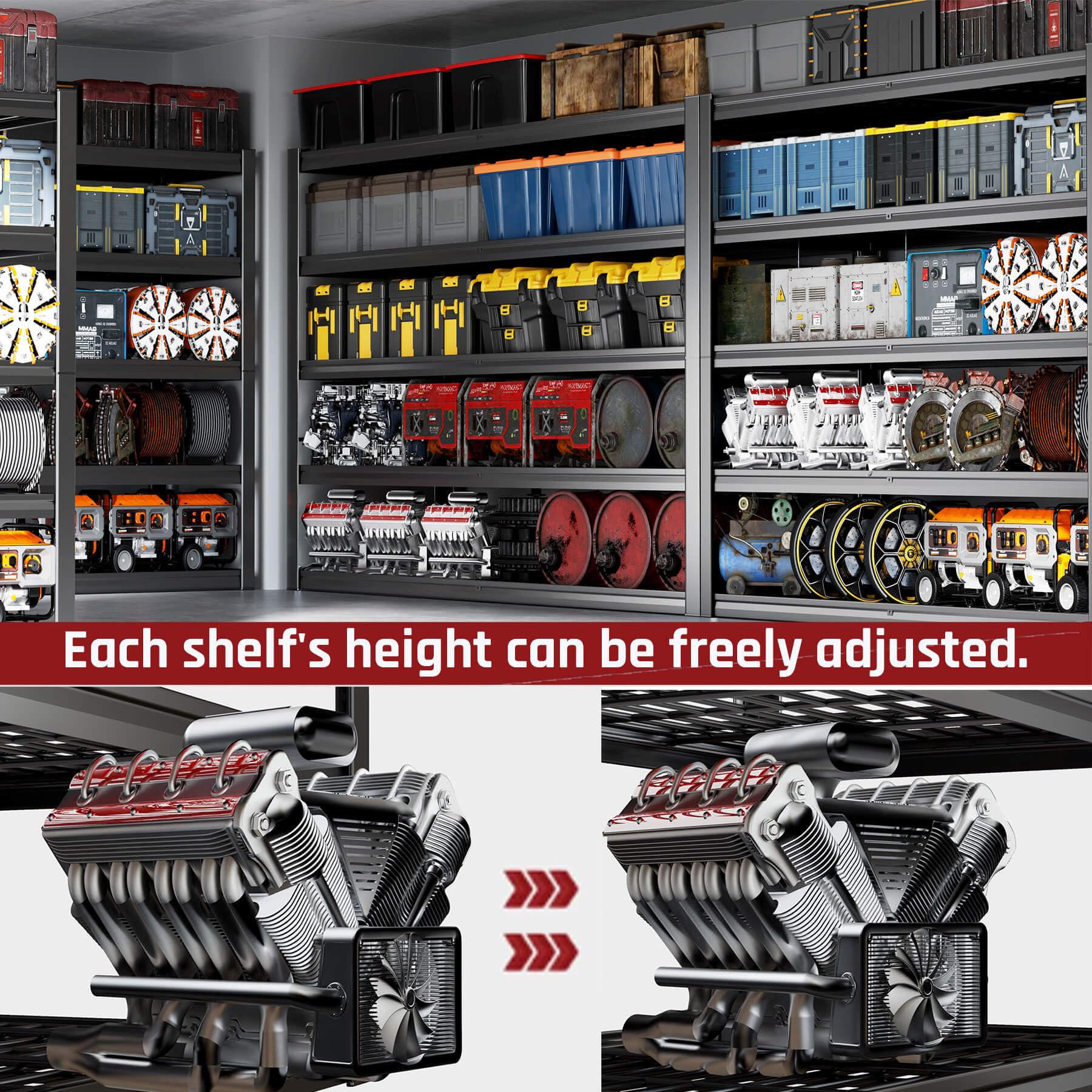 68" W Garage Shelving Heavy Duty