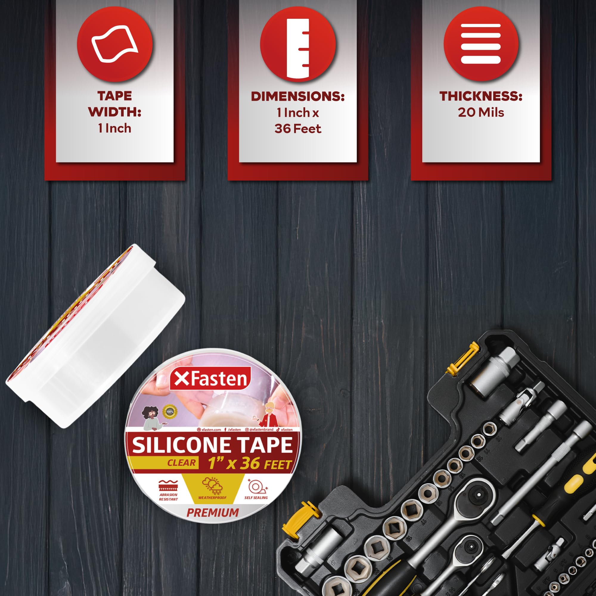 Self Fusing Silicone Tape Waterproof Clear (36 Foot)
