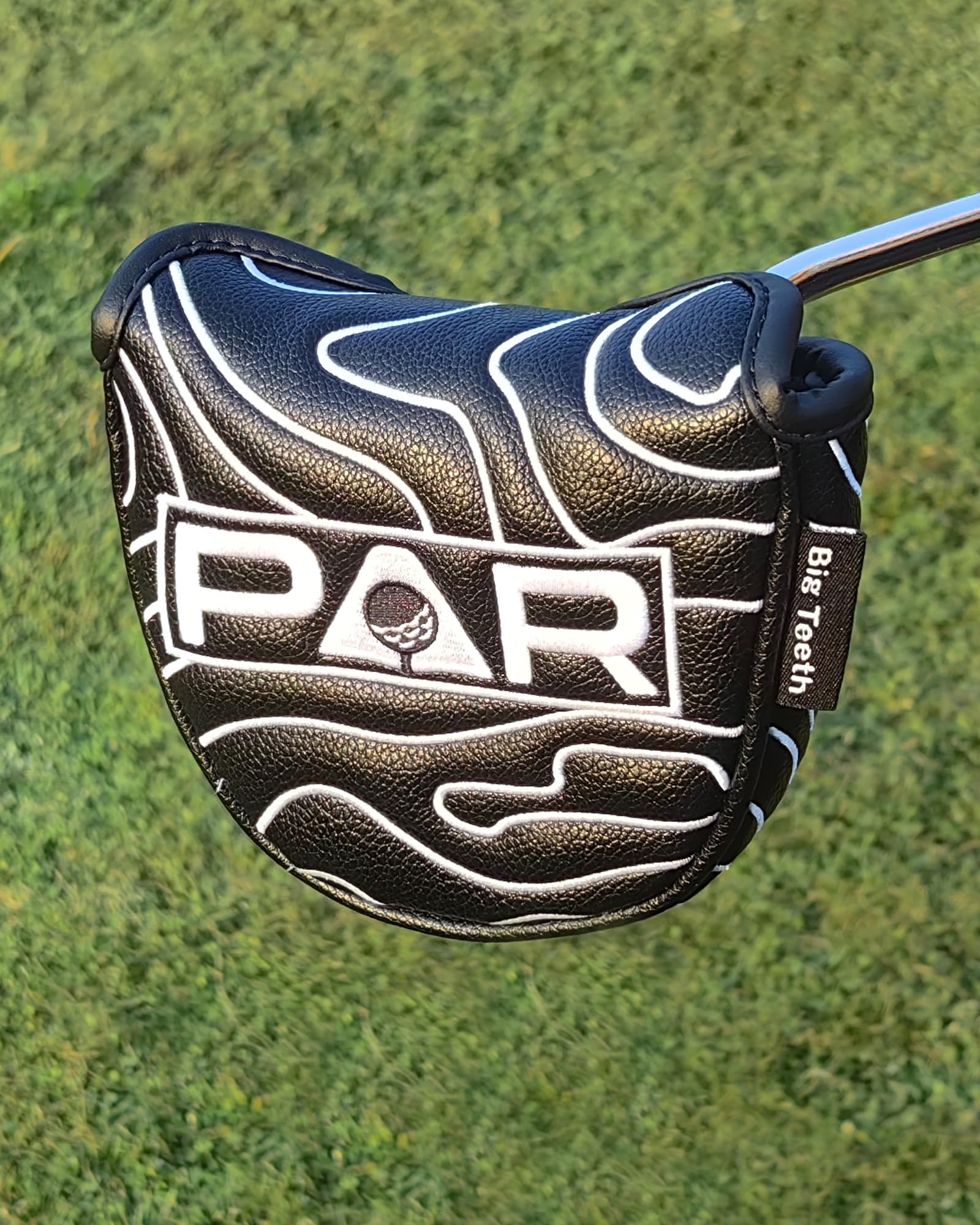 Golf Mallet Putter Cover Pure Black Heel Shafted Mallet Putter Headcover