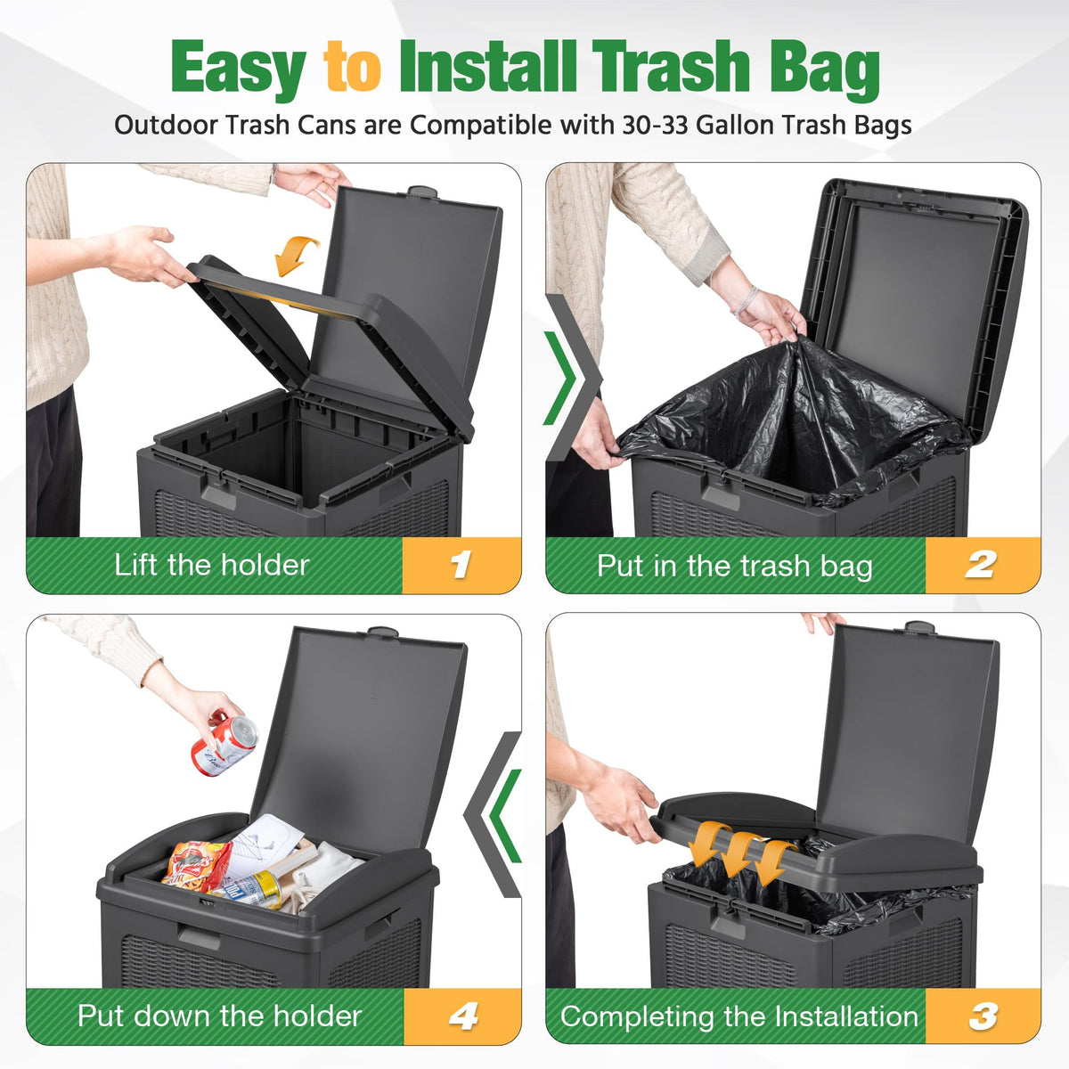 30 Gallon Trash Can (2 Count)