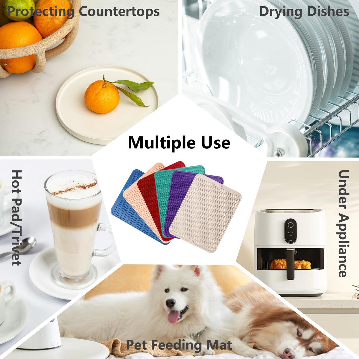 Silicone Dish Drying Mat for Kitchen Counter