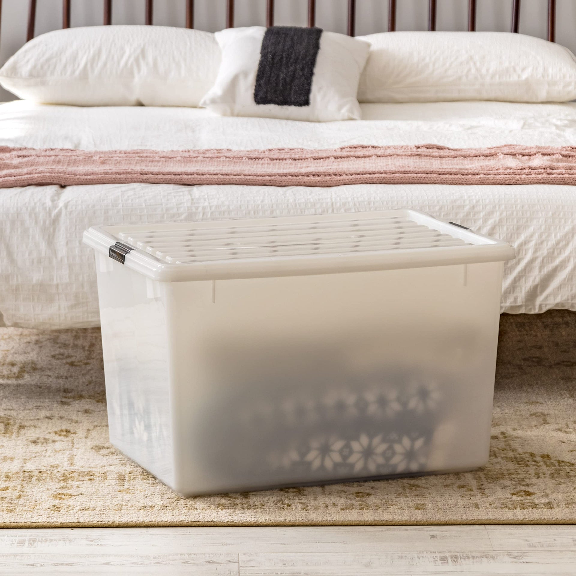 3 Pack 144 Qt Stackable Storage Bins with Lids (3 Count)